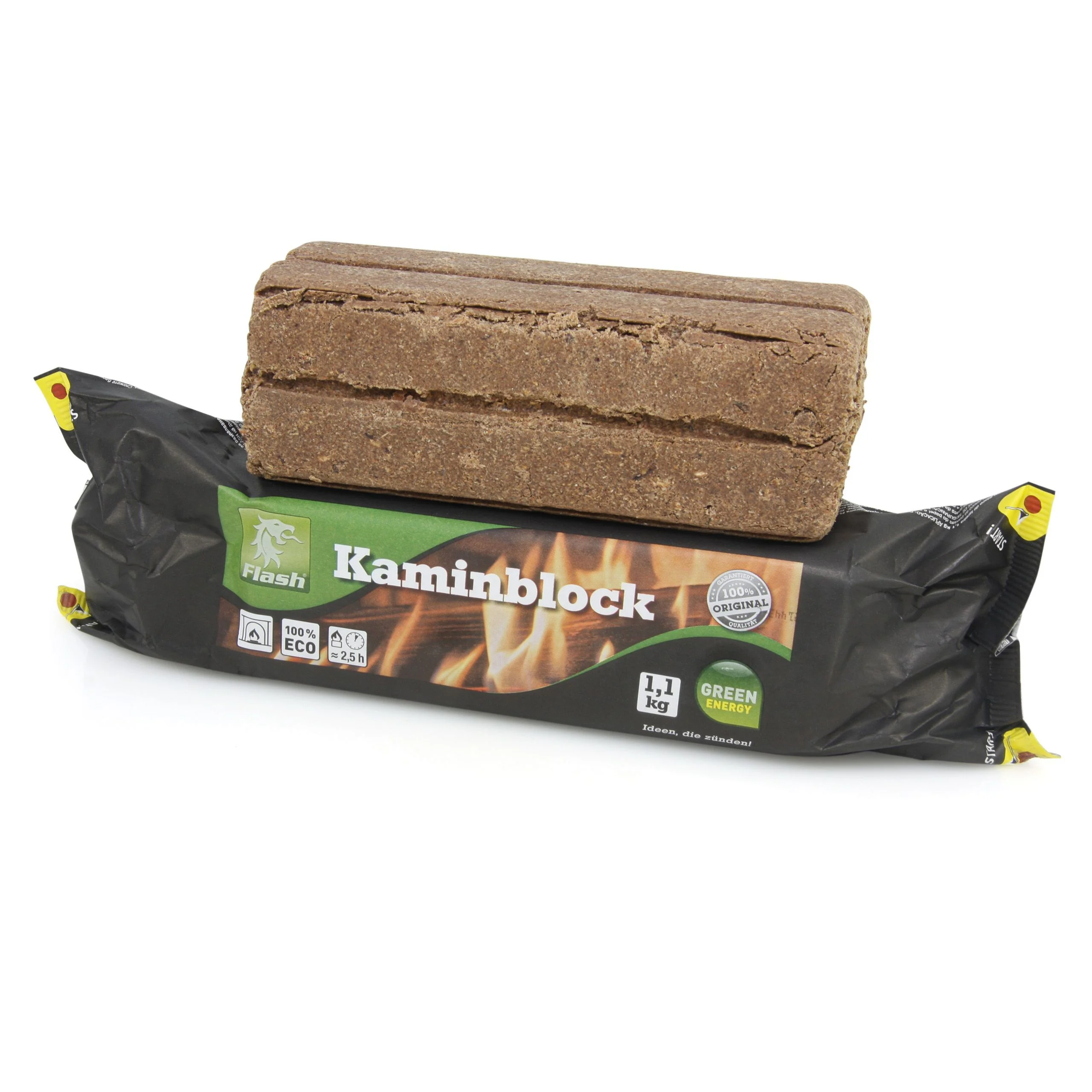 1,1 kg Kaminblock aus Sägespäne & Pflanzenwachs - Image 2