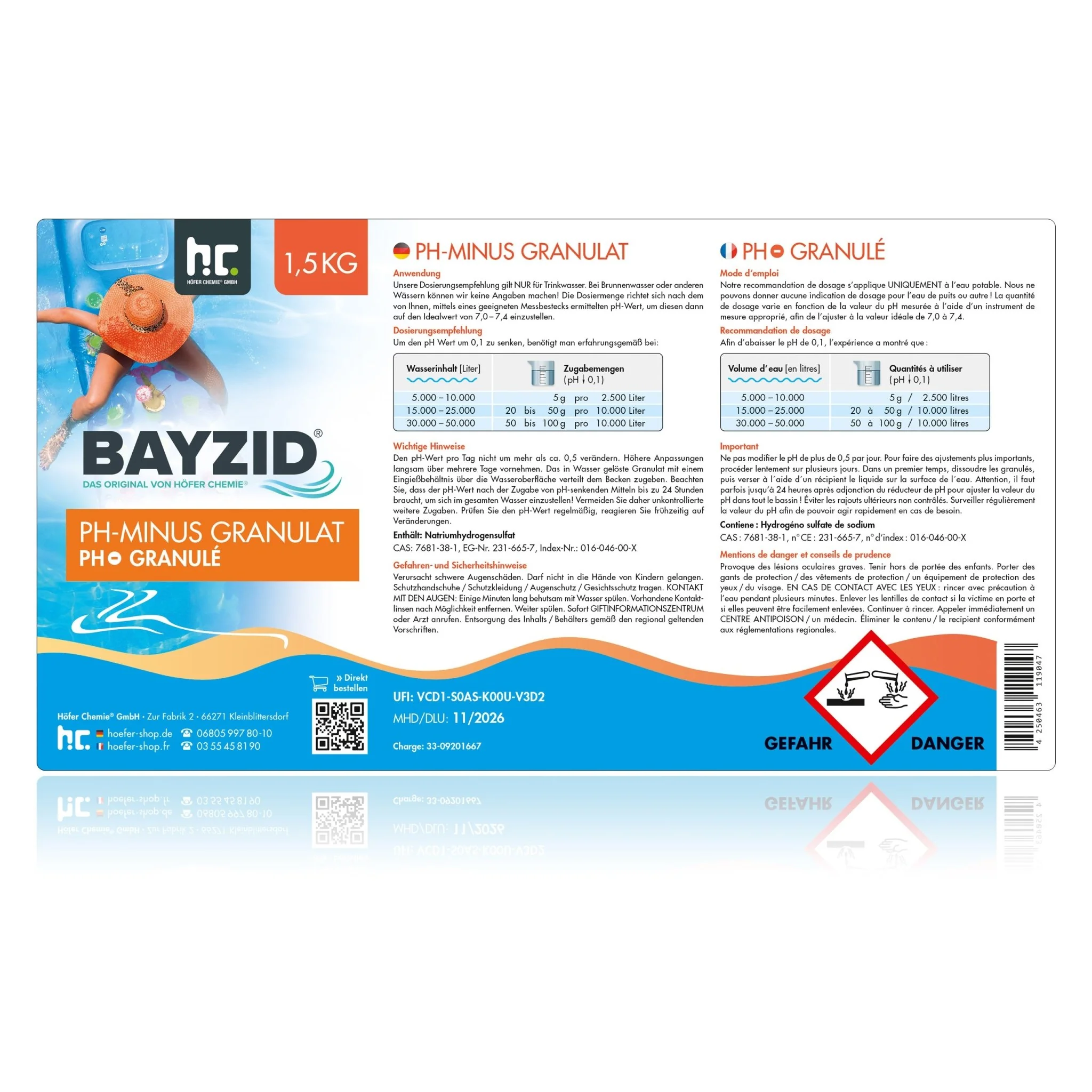 1,5 kg BAYZID® pH Minus Granulat für den Pool - Image 5