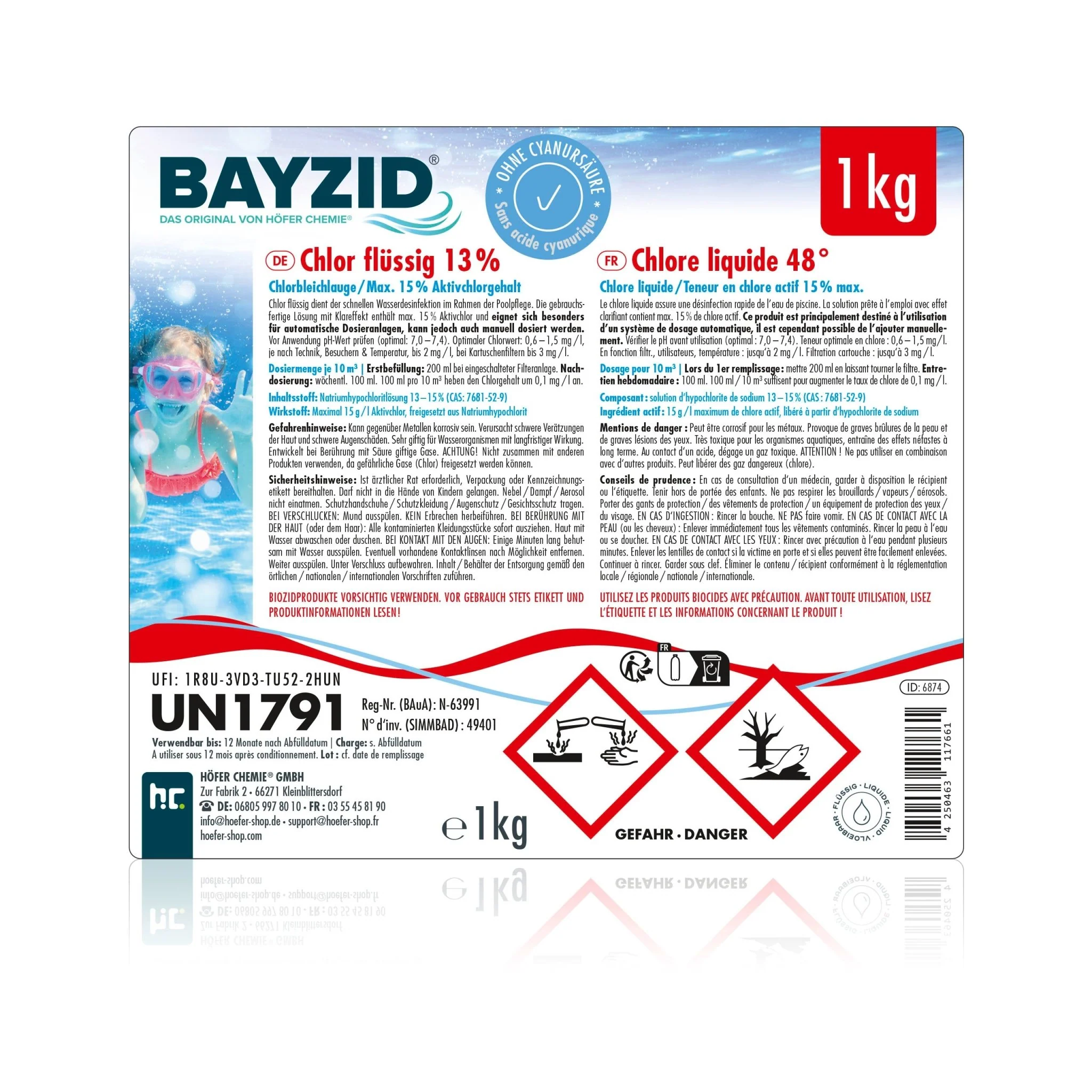 1 kg BAYZID® Chlor 13% flüssig für Pools - Image 18