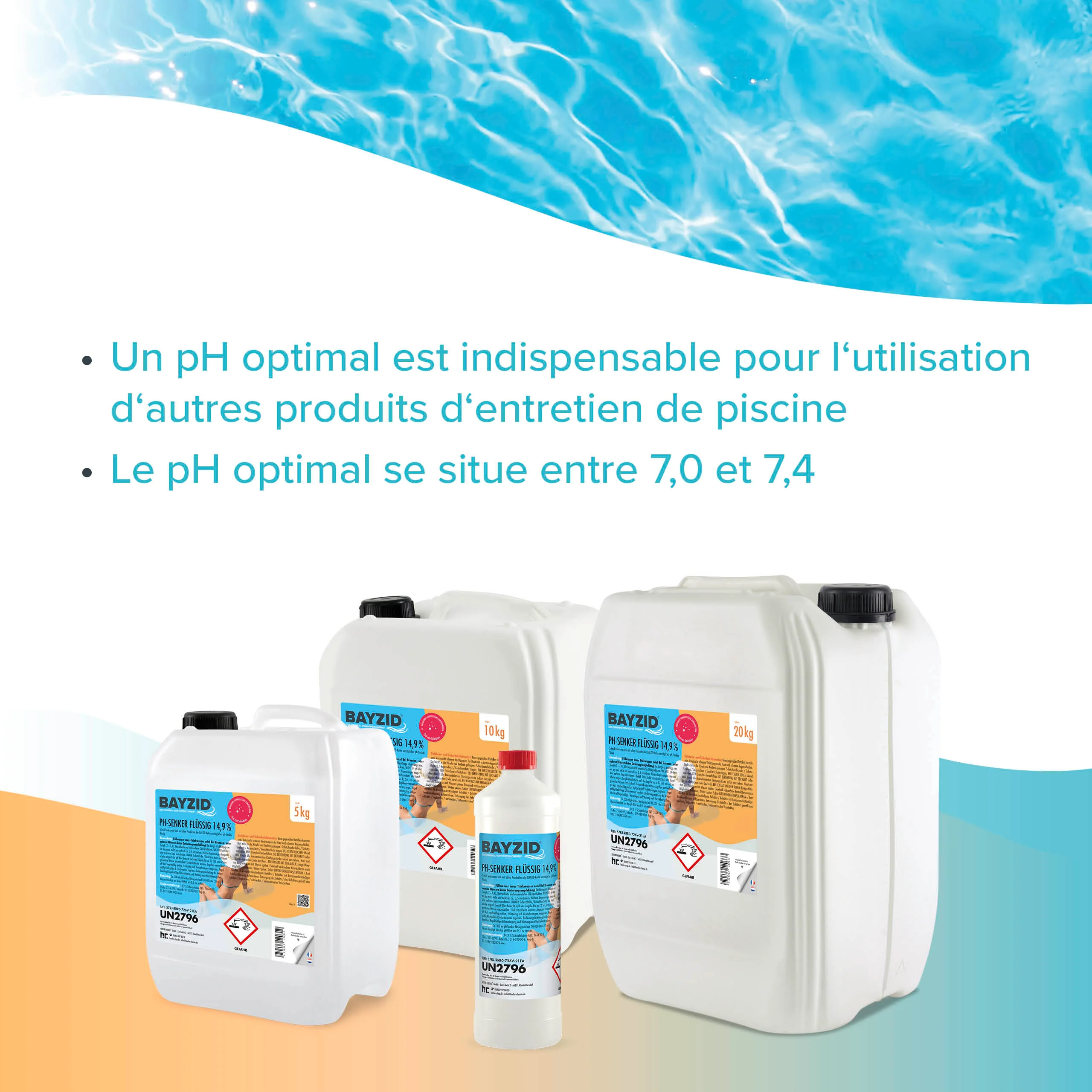 1 kg BAYZID® pH Minus flüssig 14,9% für Pools in Flaschen - Image 10