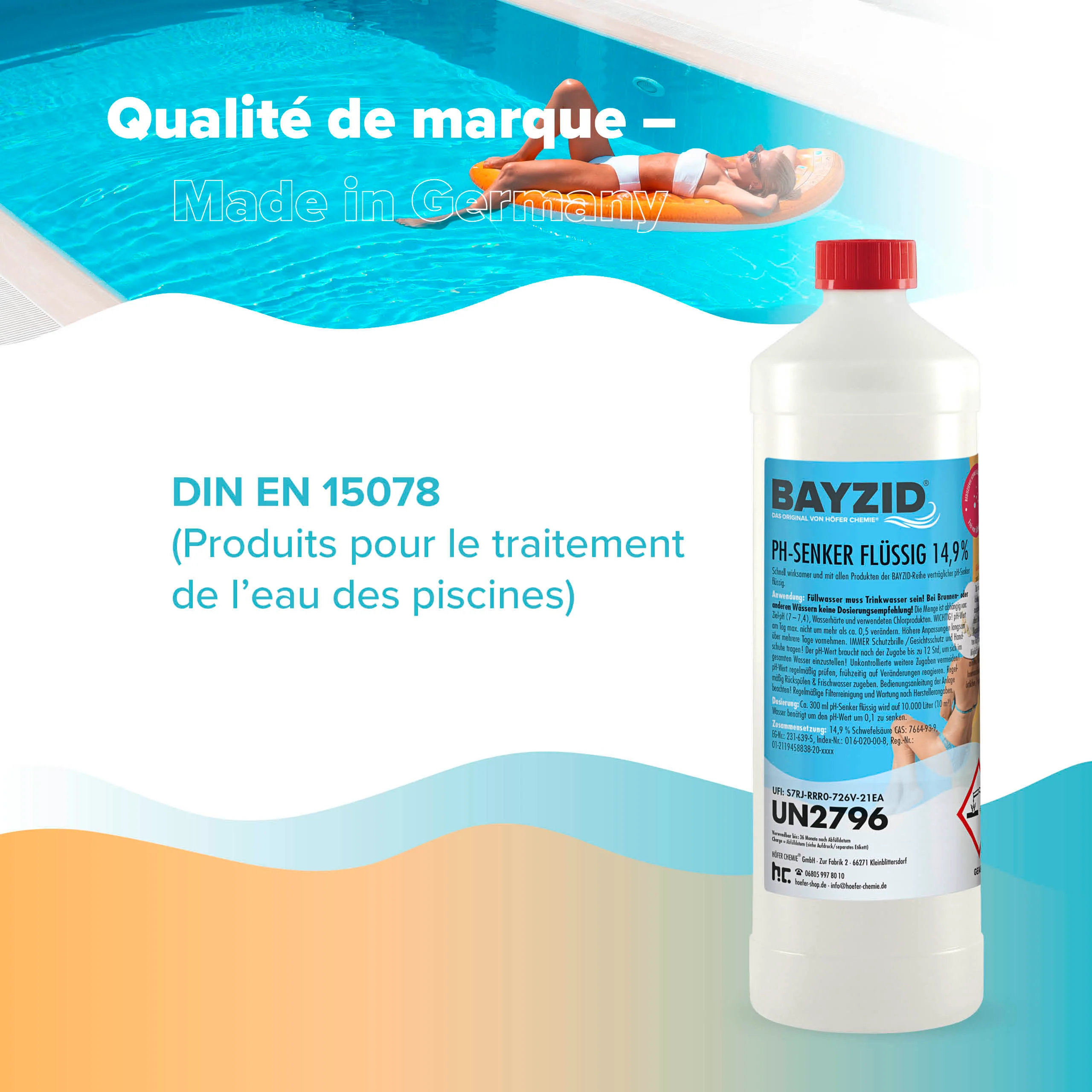 1 kg BAYZID® pH Minus flüssig 14,9% für Pools in Flaschen - Image 13
