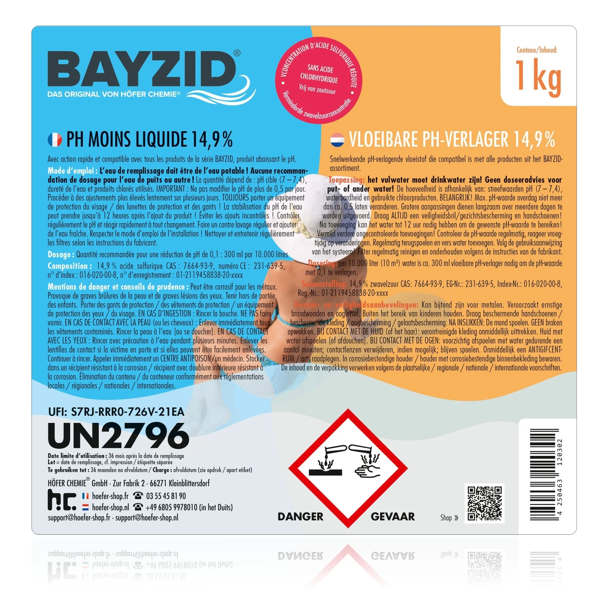 1 kg BAYZID® pH Minus flüssig 14,9% für Pools in Flaschen - Image 16