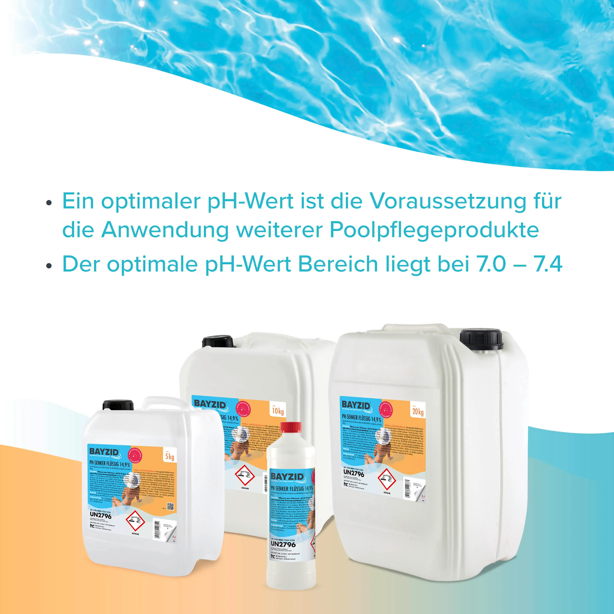 1 kg BAYZID® pH Minus flüssig 14,9% für Pools in Flaschen - Image 4
