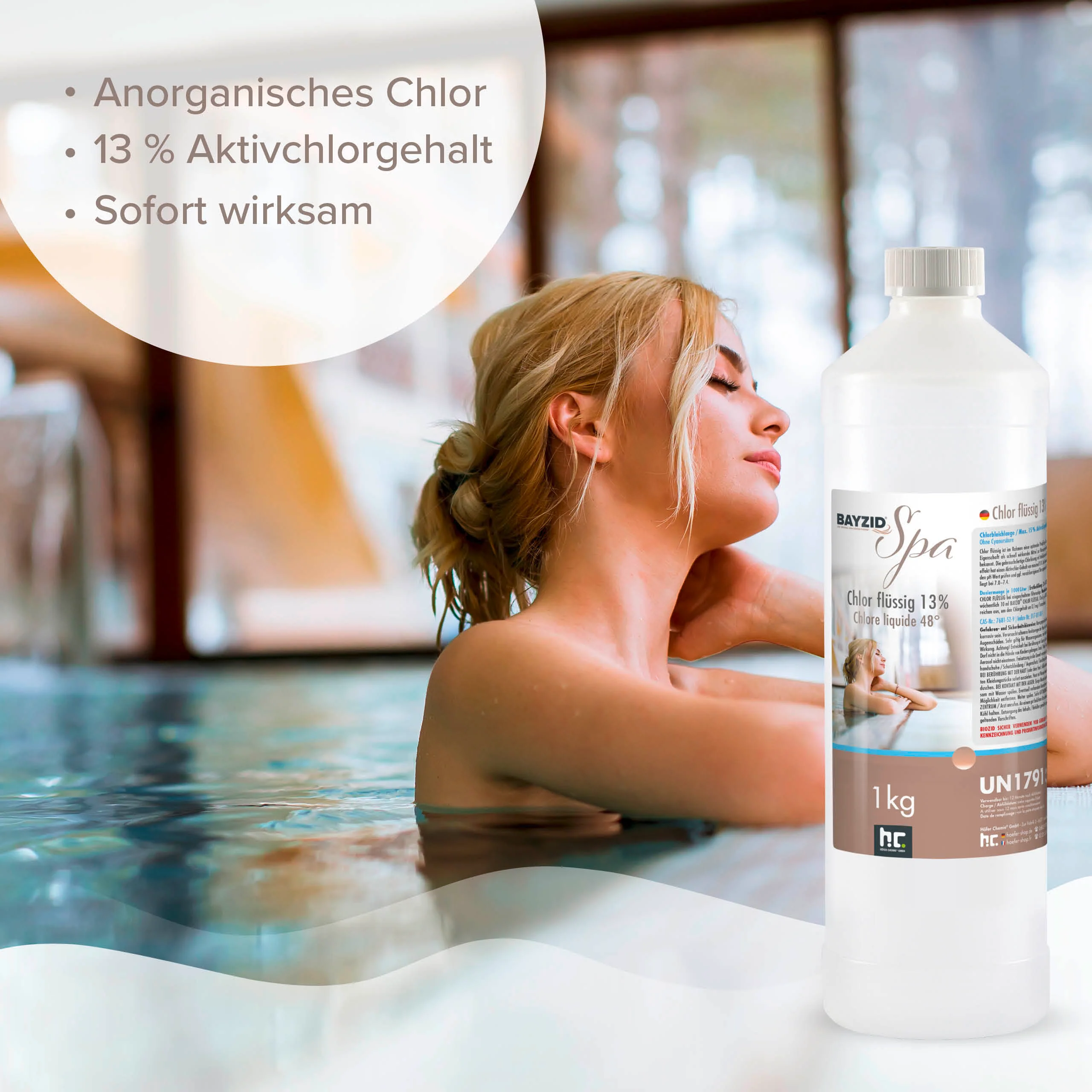 1 kg BAYZID® SPA Chlor flüssig für Whirlpools & Planschbecken - Image 3