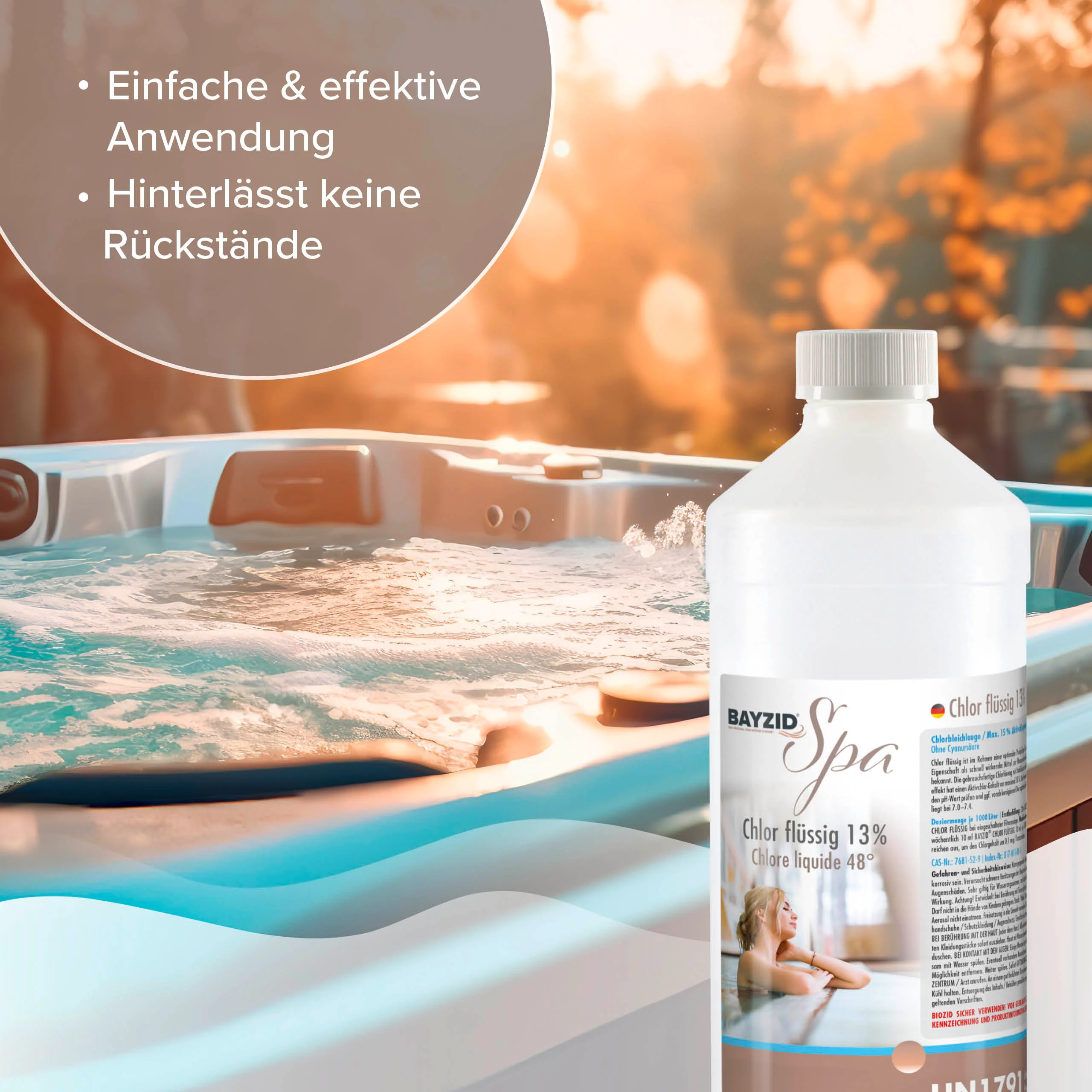 1 kg BAYZID® SPA Chlor flüssig für Whirlpools & Planschbecken - Image 4