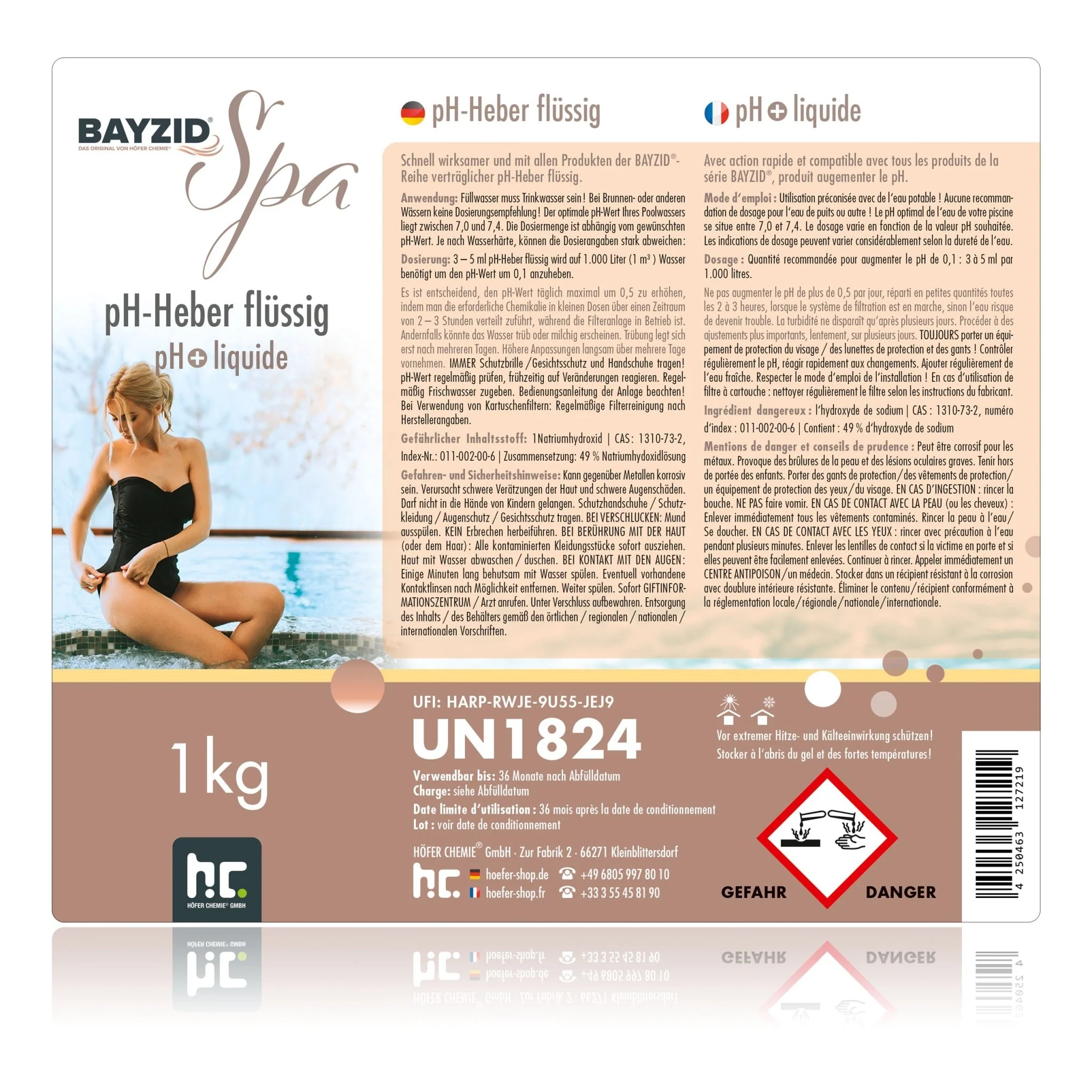 1 kg BAYZID® SPA pH Heber flüssig - Image 5