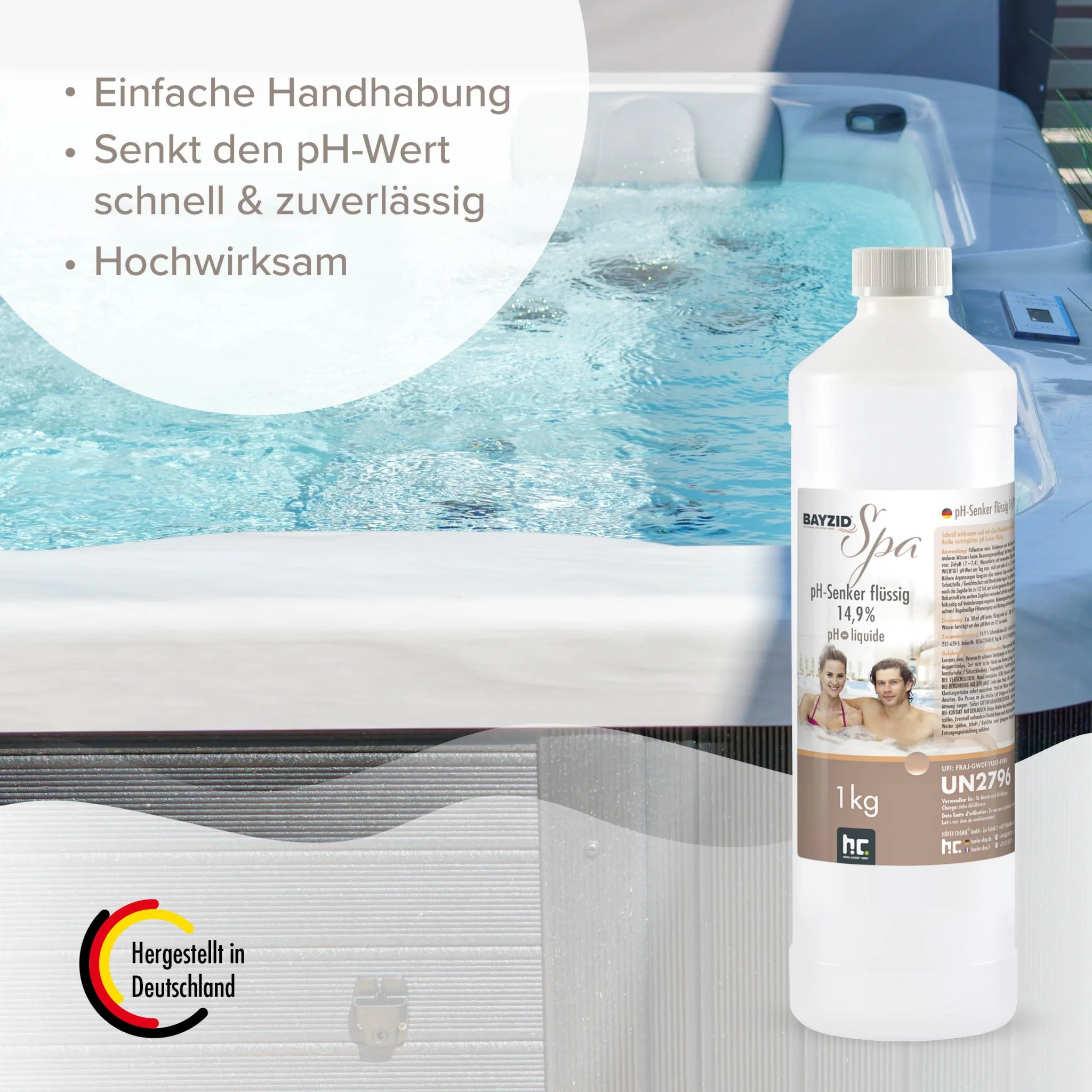 1 kg BAYZID® SPA pH Minus flüssig 14,9% - Image 3
