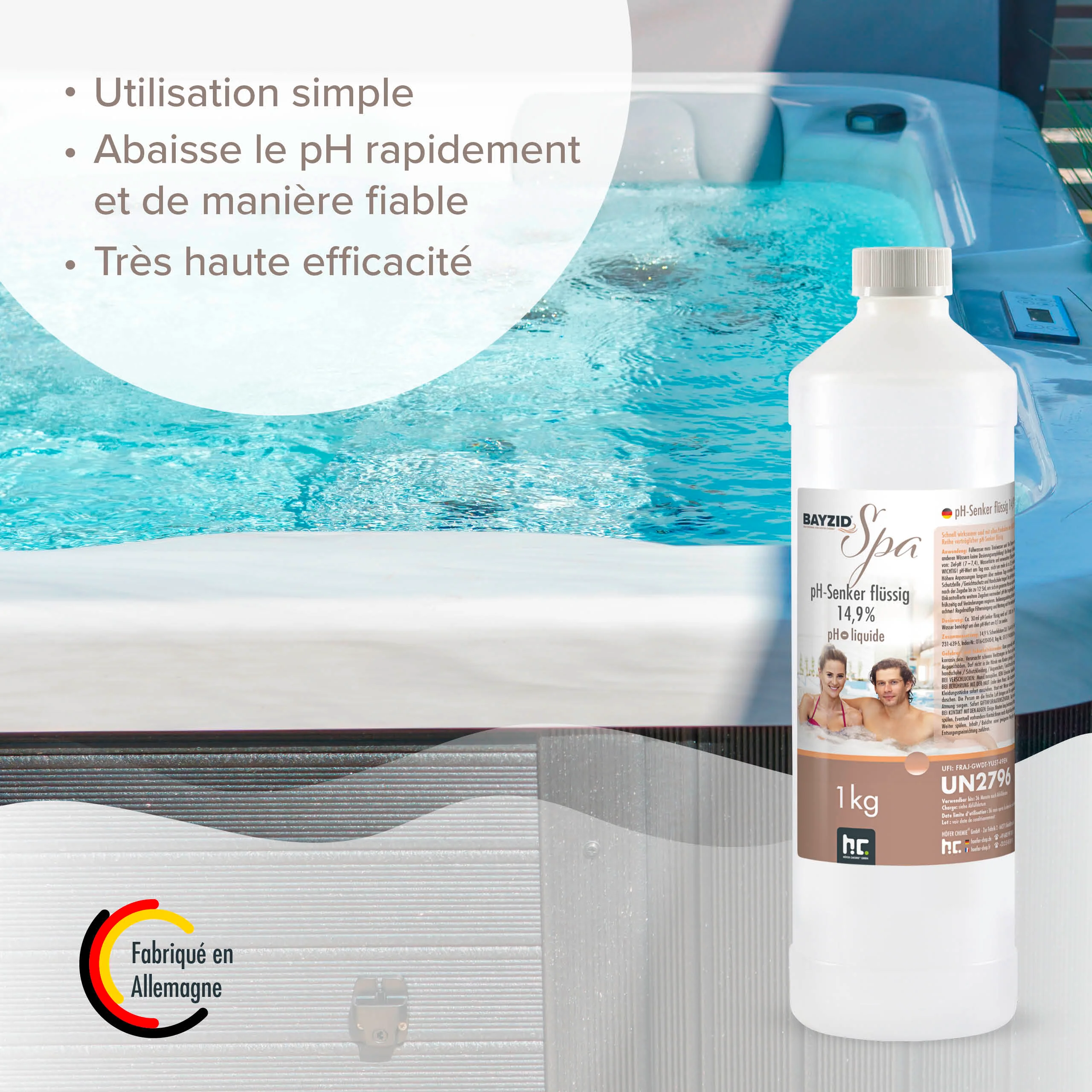 1 kg BAYZID® SPA pH Minus flüssig 14,9% - Image 9
