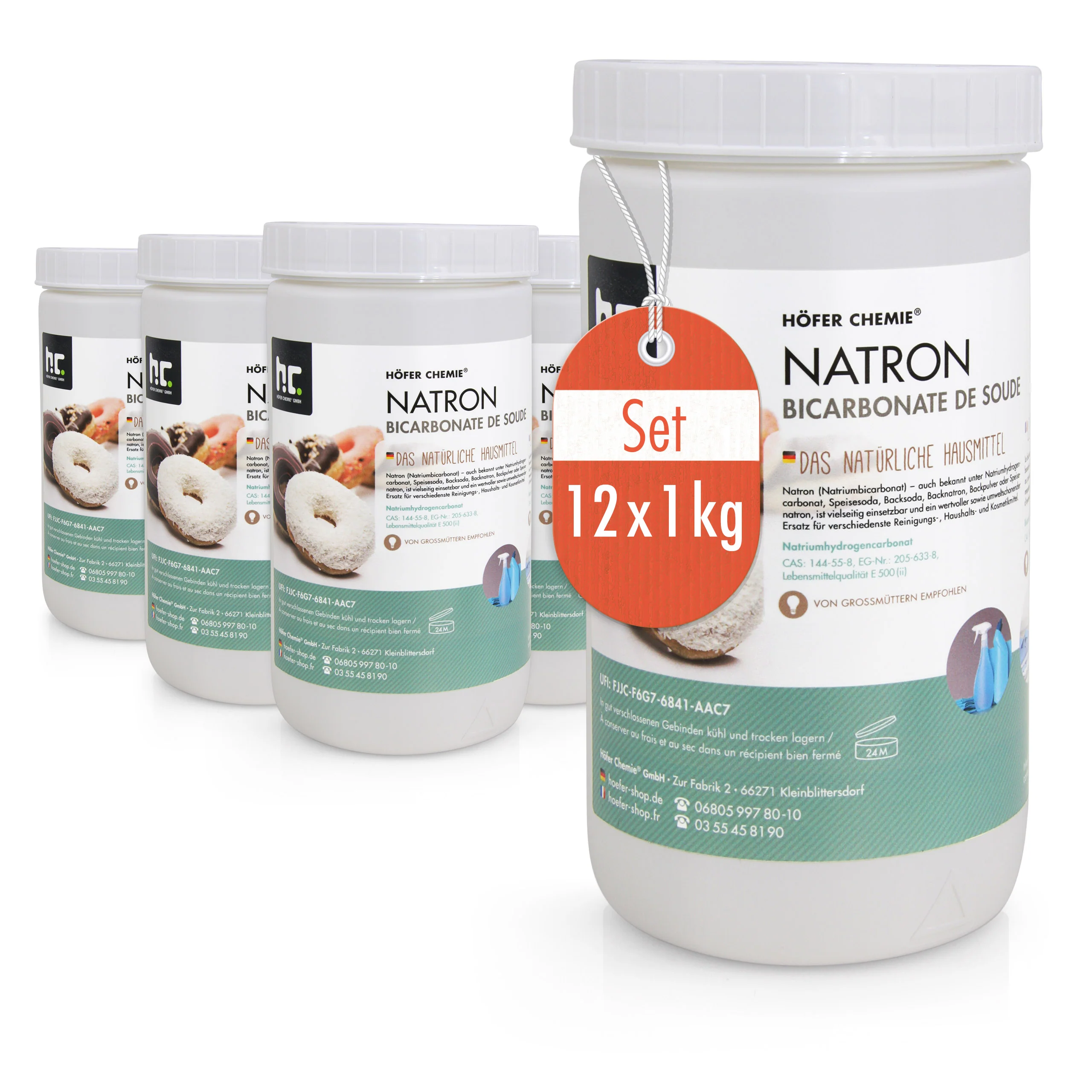 1 kg Höfer Chemie® Natron Backsoda Natriumhydrogencarbonat in Lebensmittelqualität - Image 2