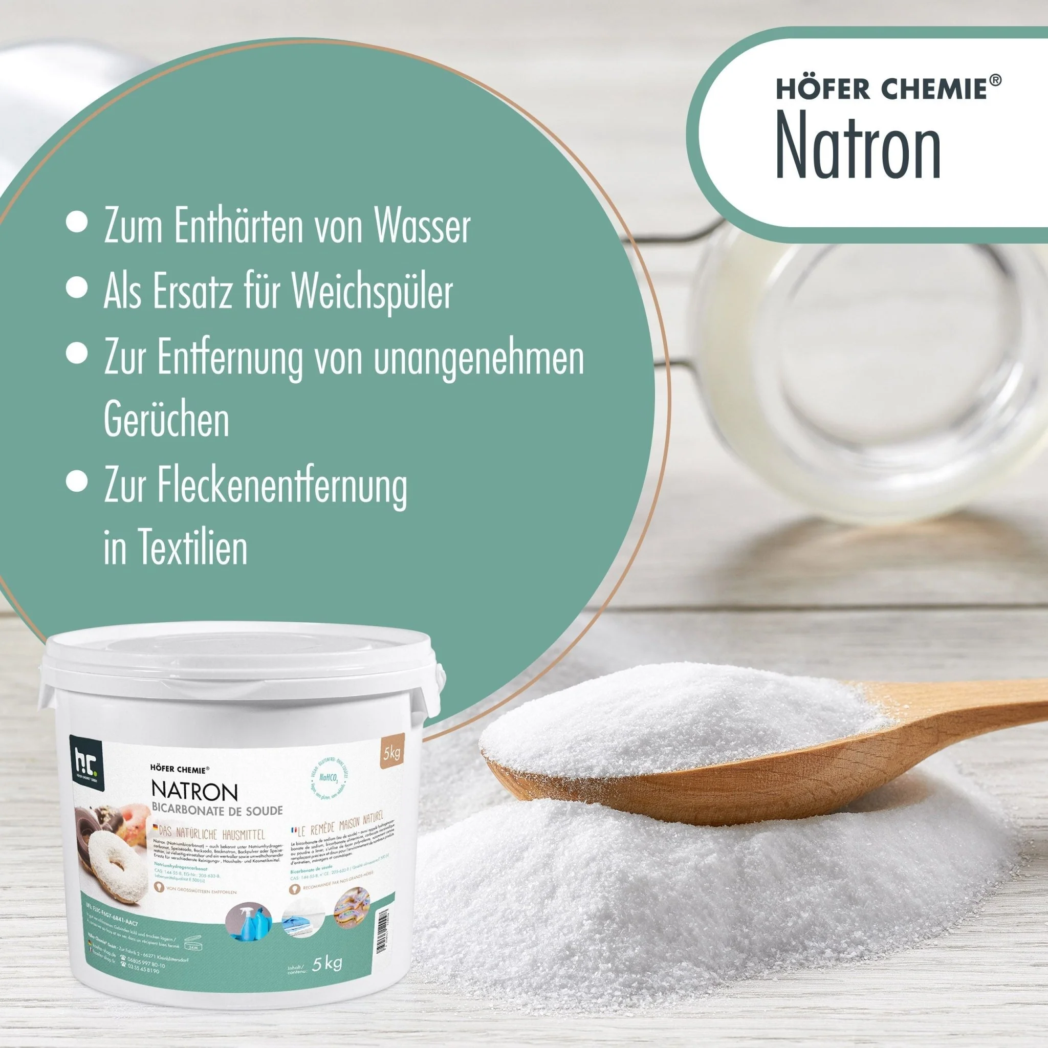 1 kg Höfer Chemie® Natron Backsoda Natriumhydrogencarbonat in Lebensmittelqualität - Image 8