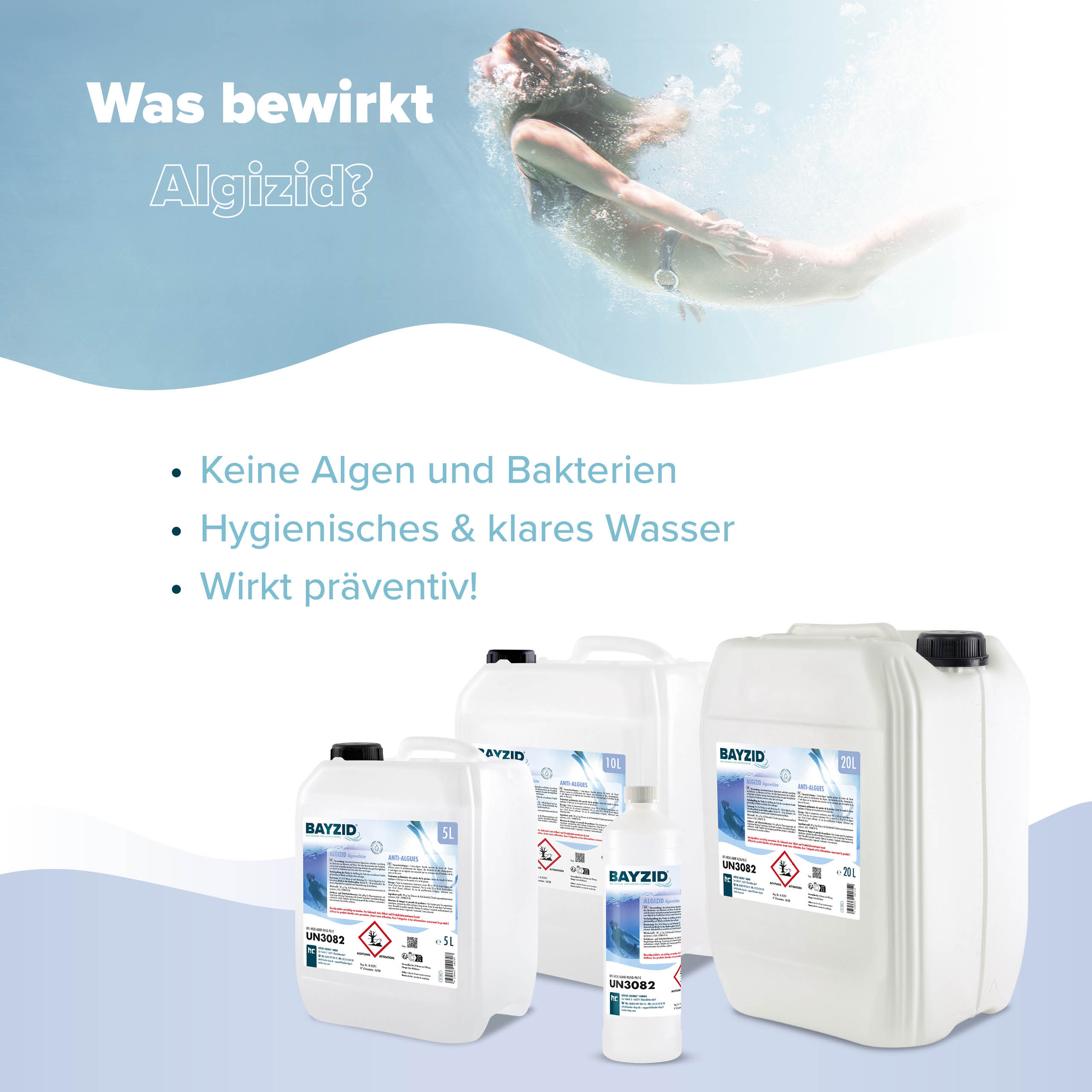 1 L BAYZID® Algizid Algenverhütung für Pools in Flaschen - Image 3