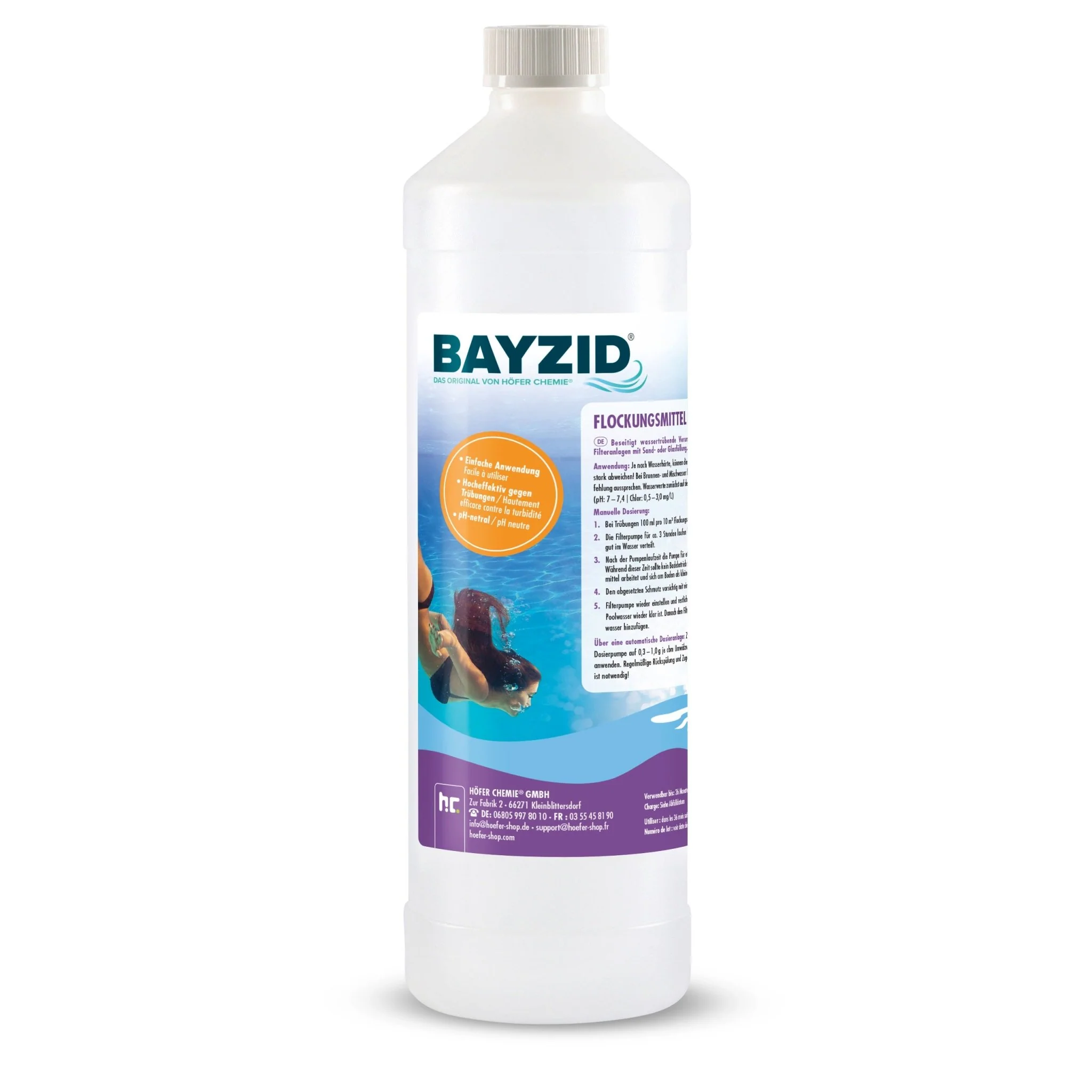 1 L BAYZID® Flockungsmittel flüssig für Pools in Flaschen