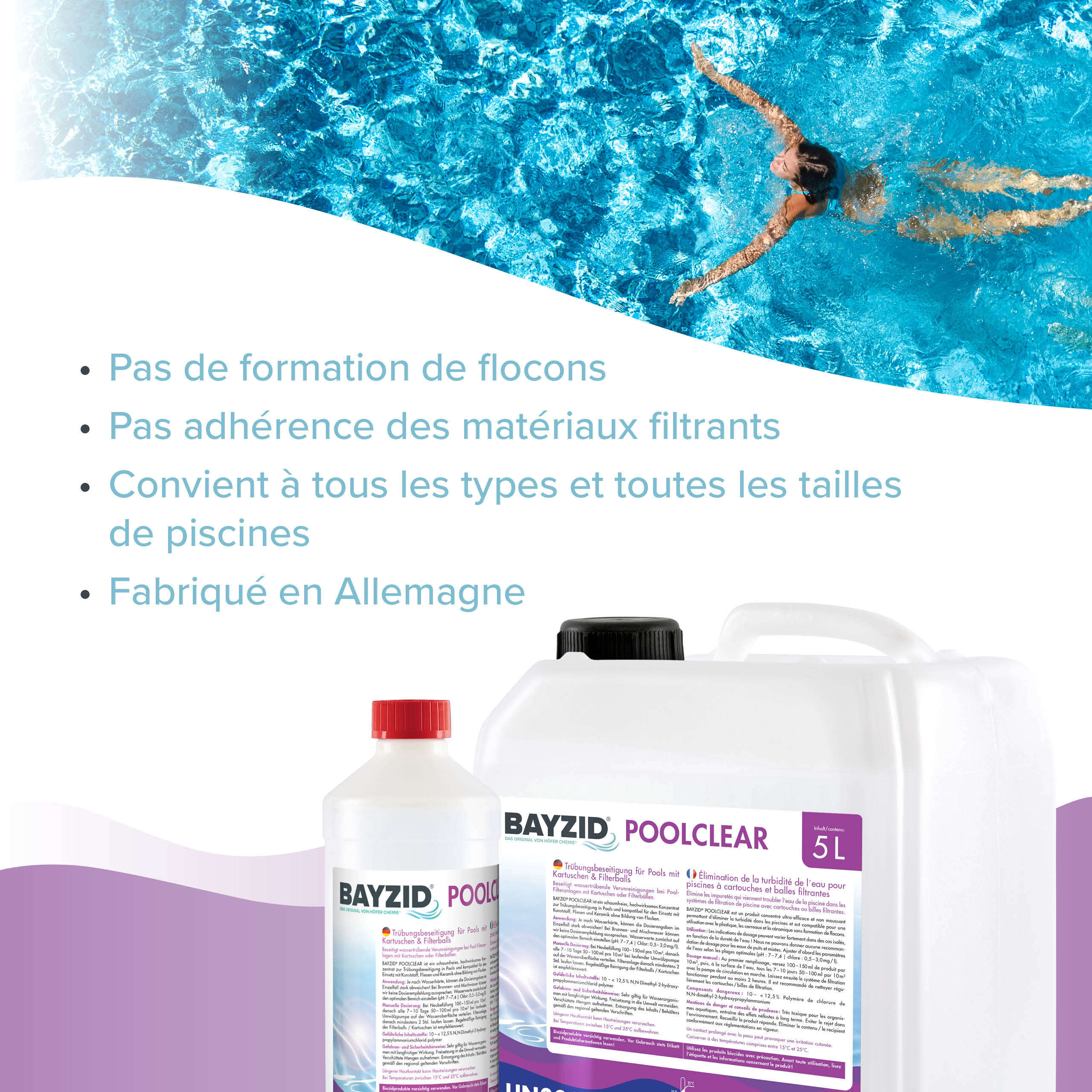 1 L BAYZID® Poolclear - Trübungsbeseitigung für Pool-Filter mit Kartuschen & Filterballs - Image 10