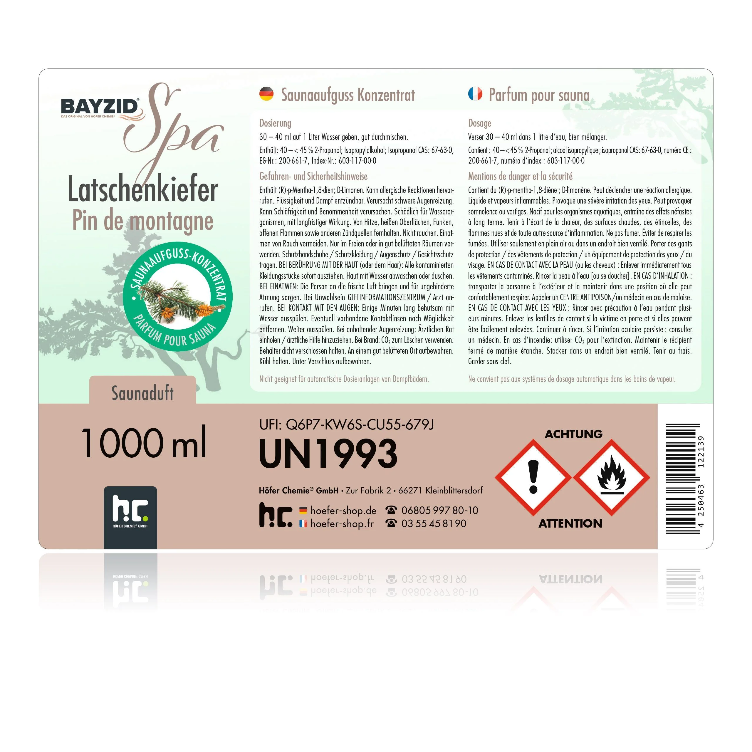 1 L BAYZID® SPA Saunaaufguss Latschenkiefer - Image 7