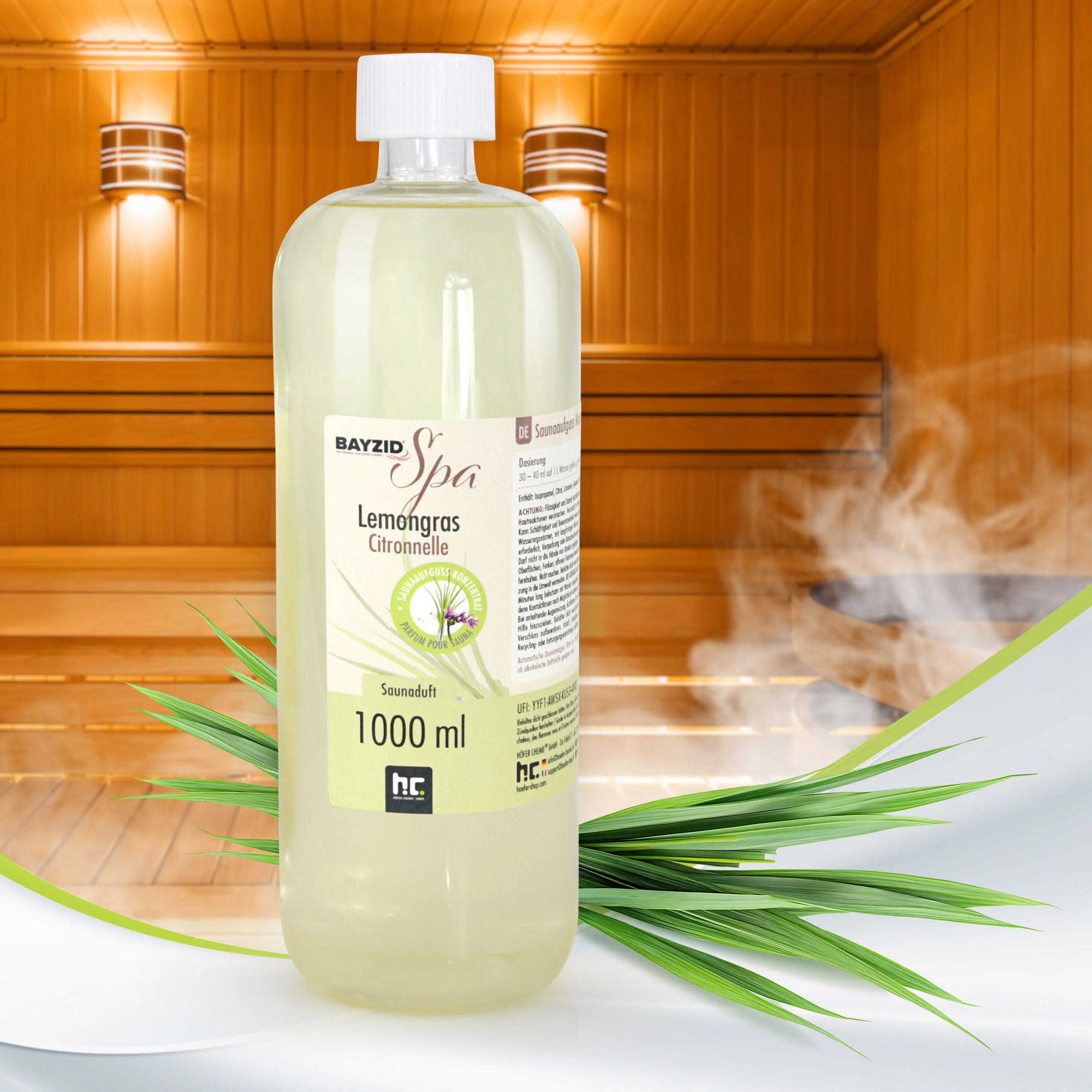 1 L BAYZID® SPA Saunaaufguss Lemongras - Image 4