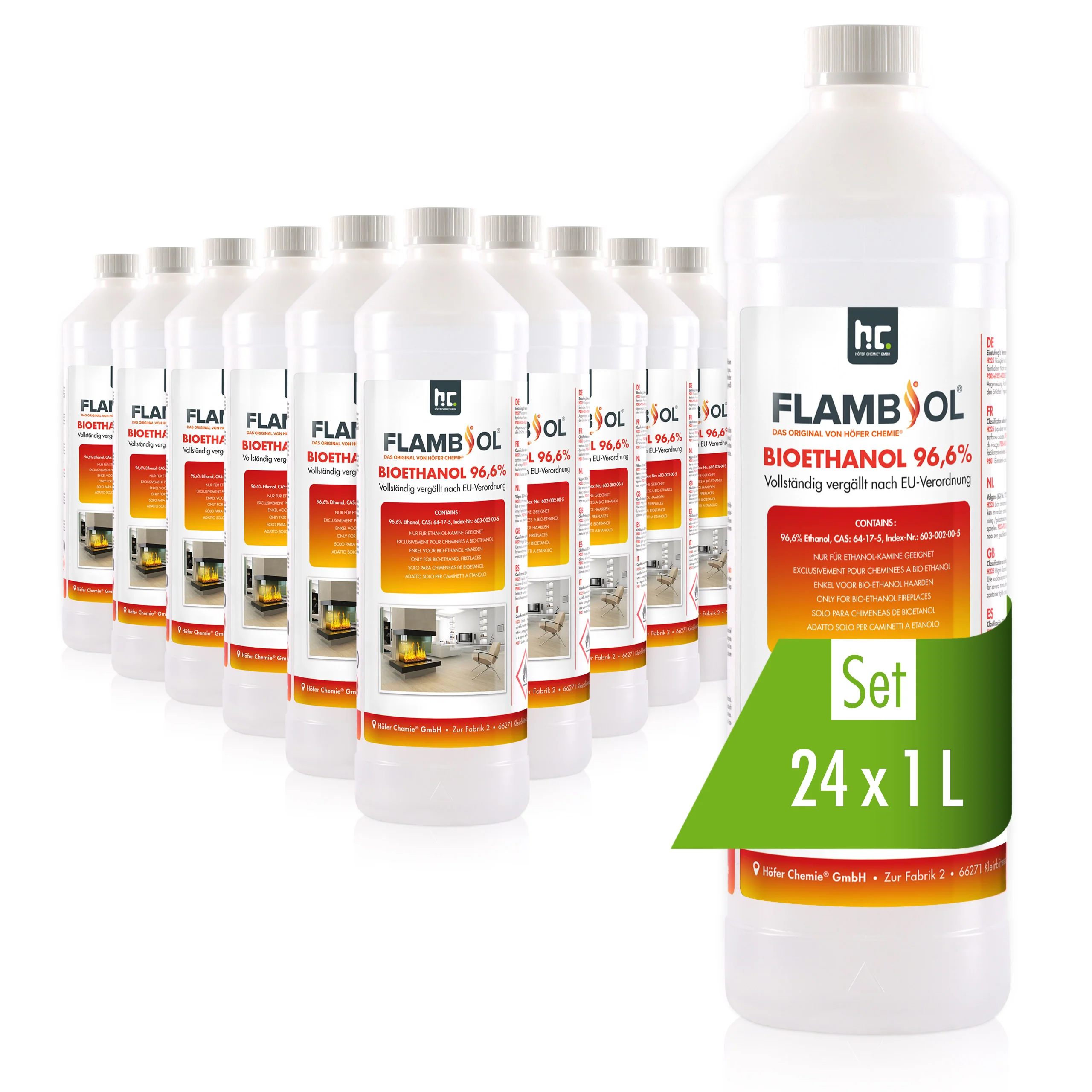 1 L FLAMBIOL® Bioethanol 96,6% Premium für Ethanol-Tischkamin - Image 4