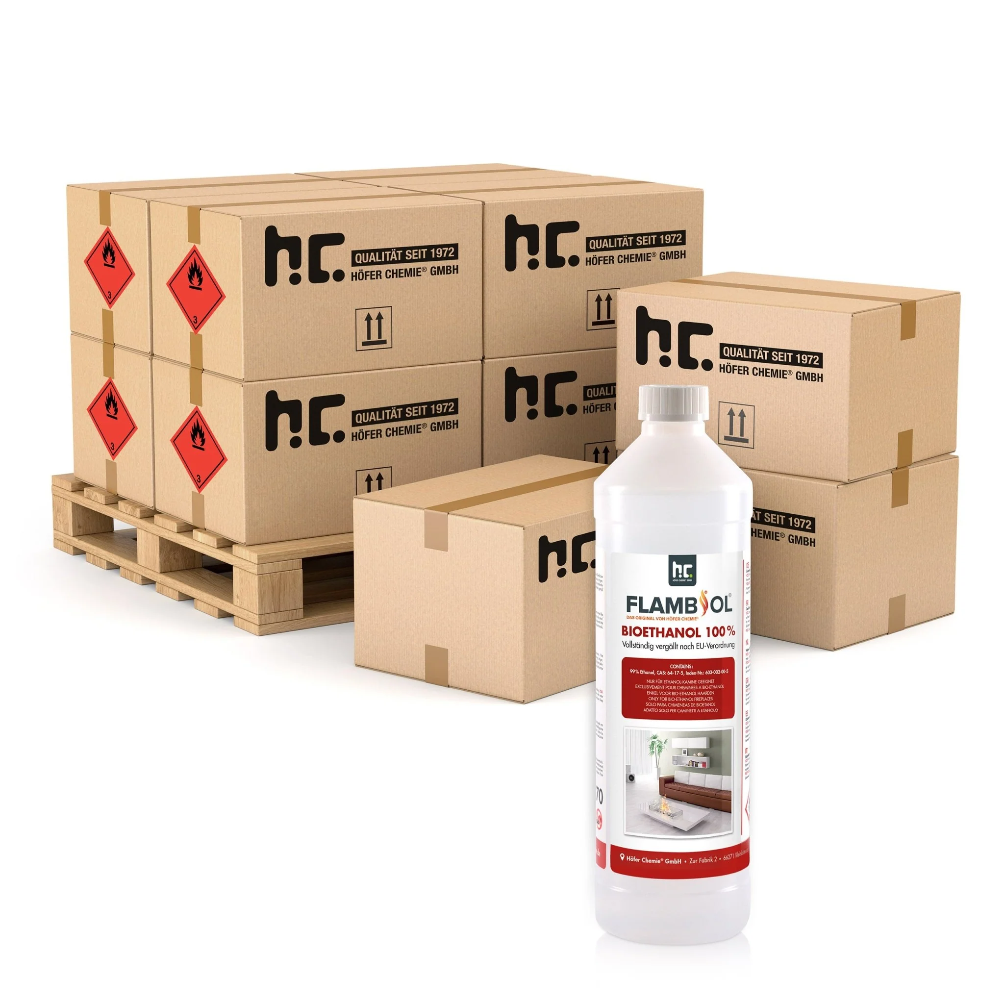 1 L FLAMBIOL® Bioethanol Hochrein 100 % in Flaschen für Edelstahl-Tisch-Kamine - Image 9