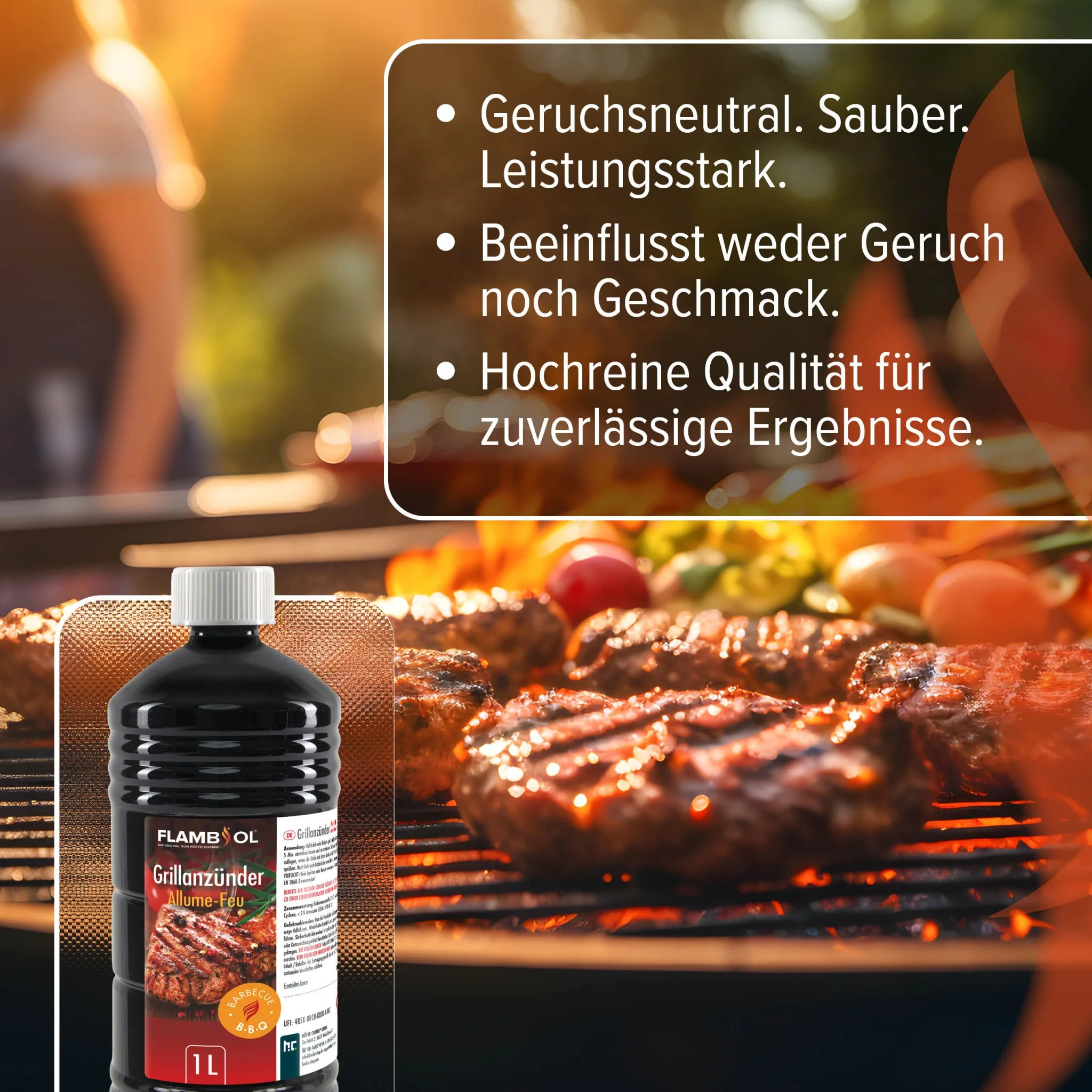 1 L FLAMBIOL® Grillanzünder flüssig für Grills und Feuerstellen in Flasche - Image 3