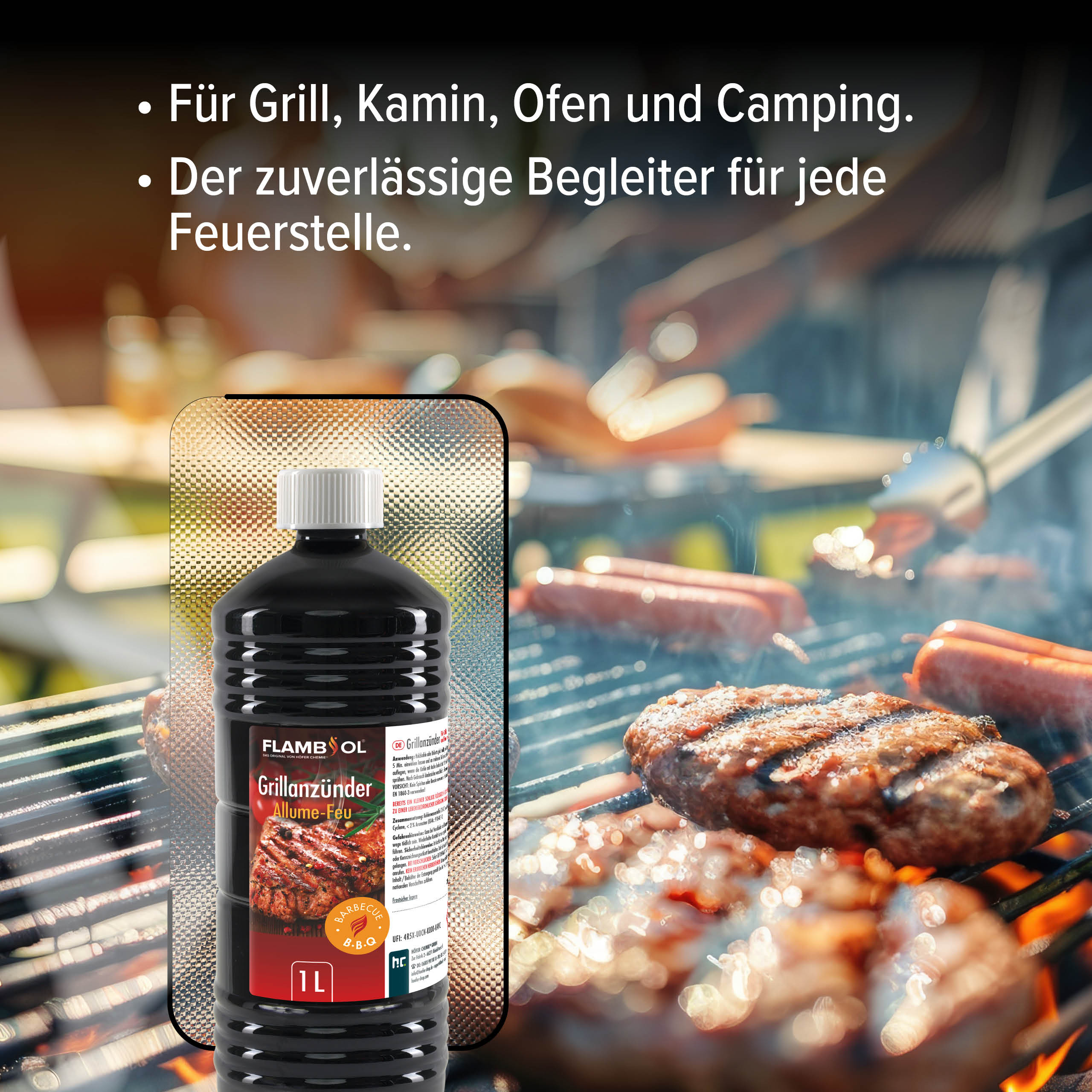 1 L FLAMBIOL® Grillanzünder flüssig für Grills und Feuerstellen in Flasche - Image 4