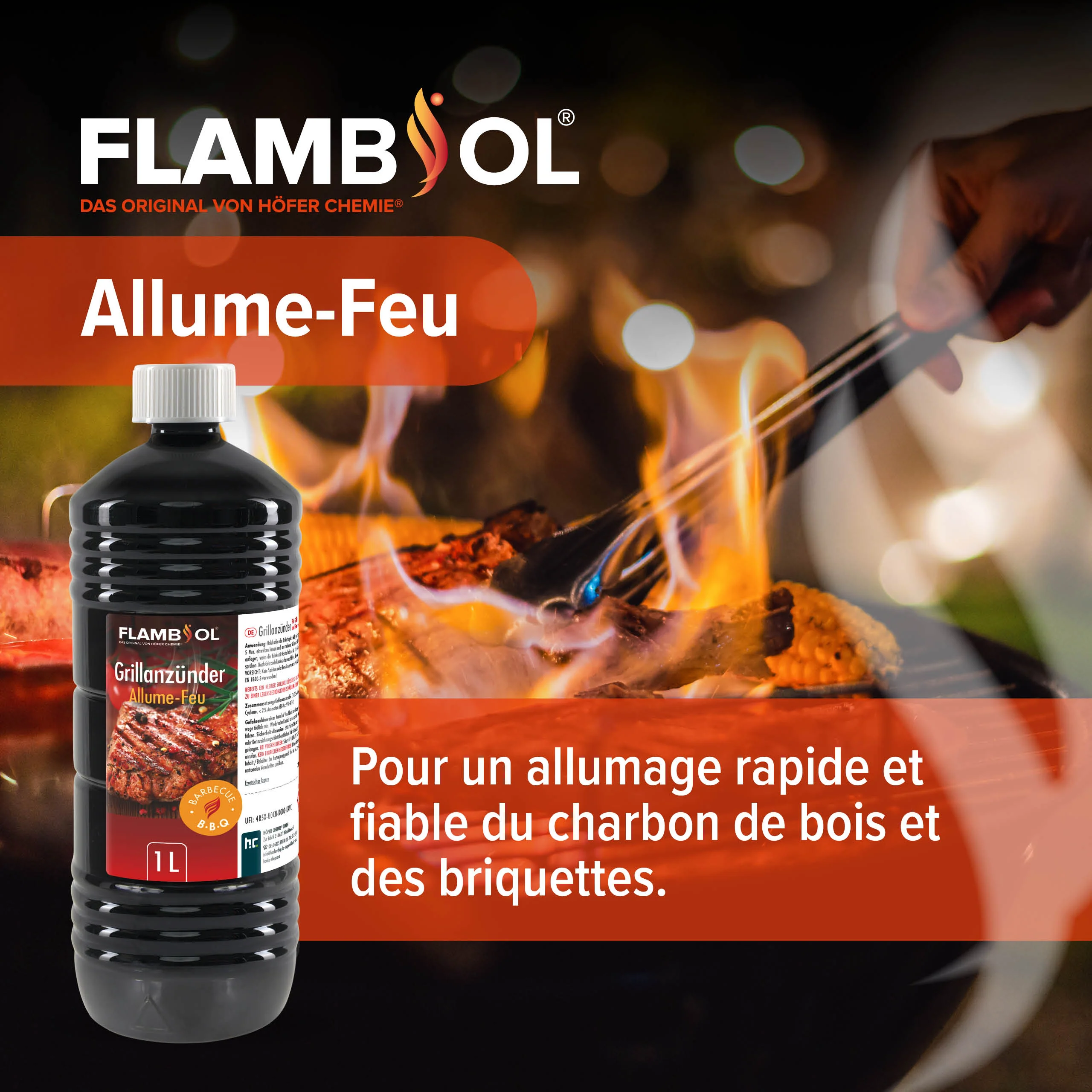 1 L FLAMBIOL® Grillanzünder flüssig für Grills und Feuerstellen in Flasche - Image 6