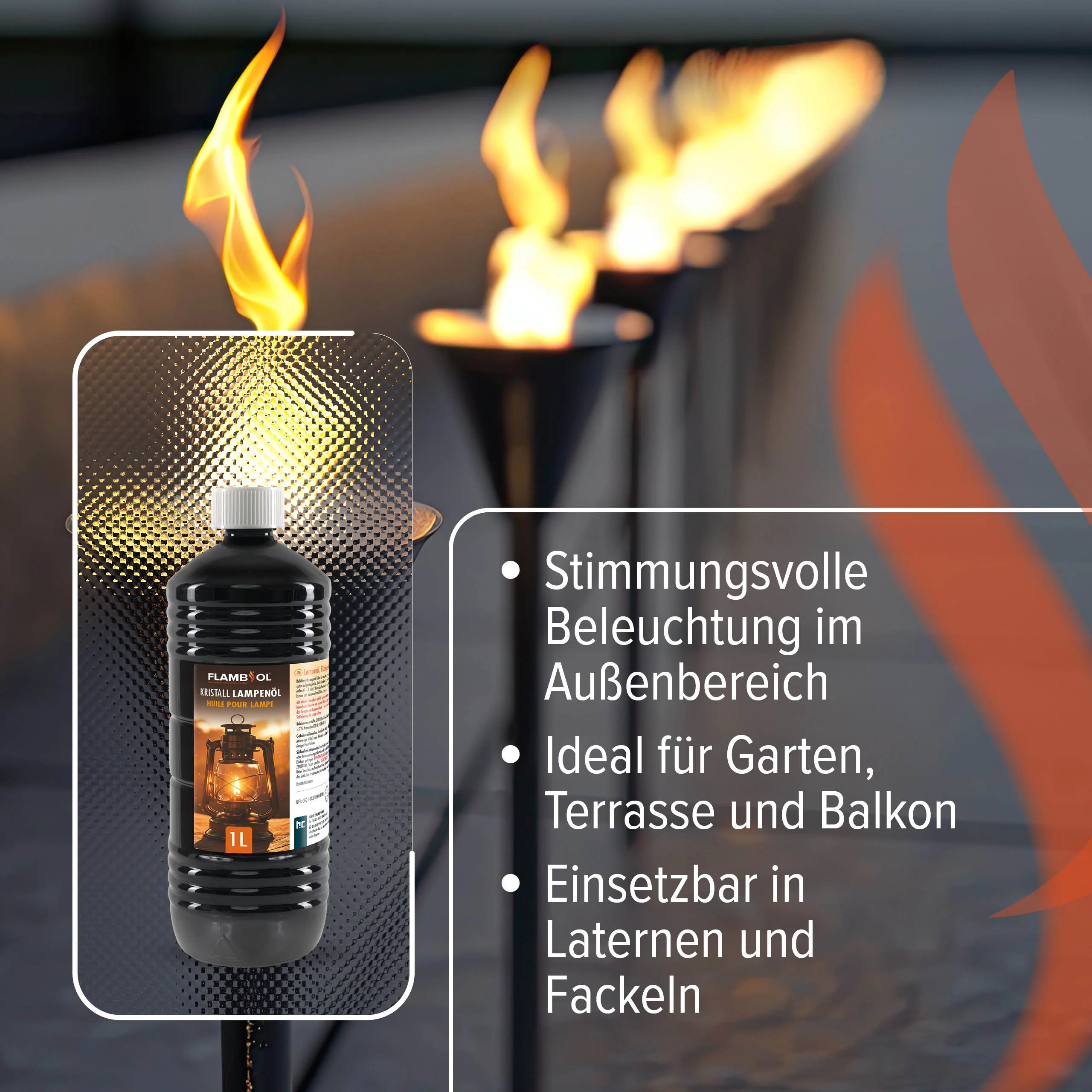 1 L FLAMBIOL® Lampenöl Hochrein Kristallklar in Flaschen - Image 3