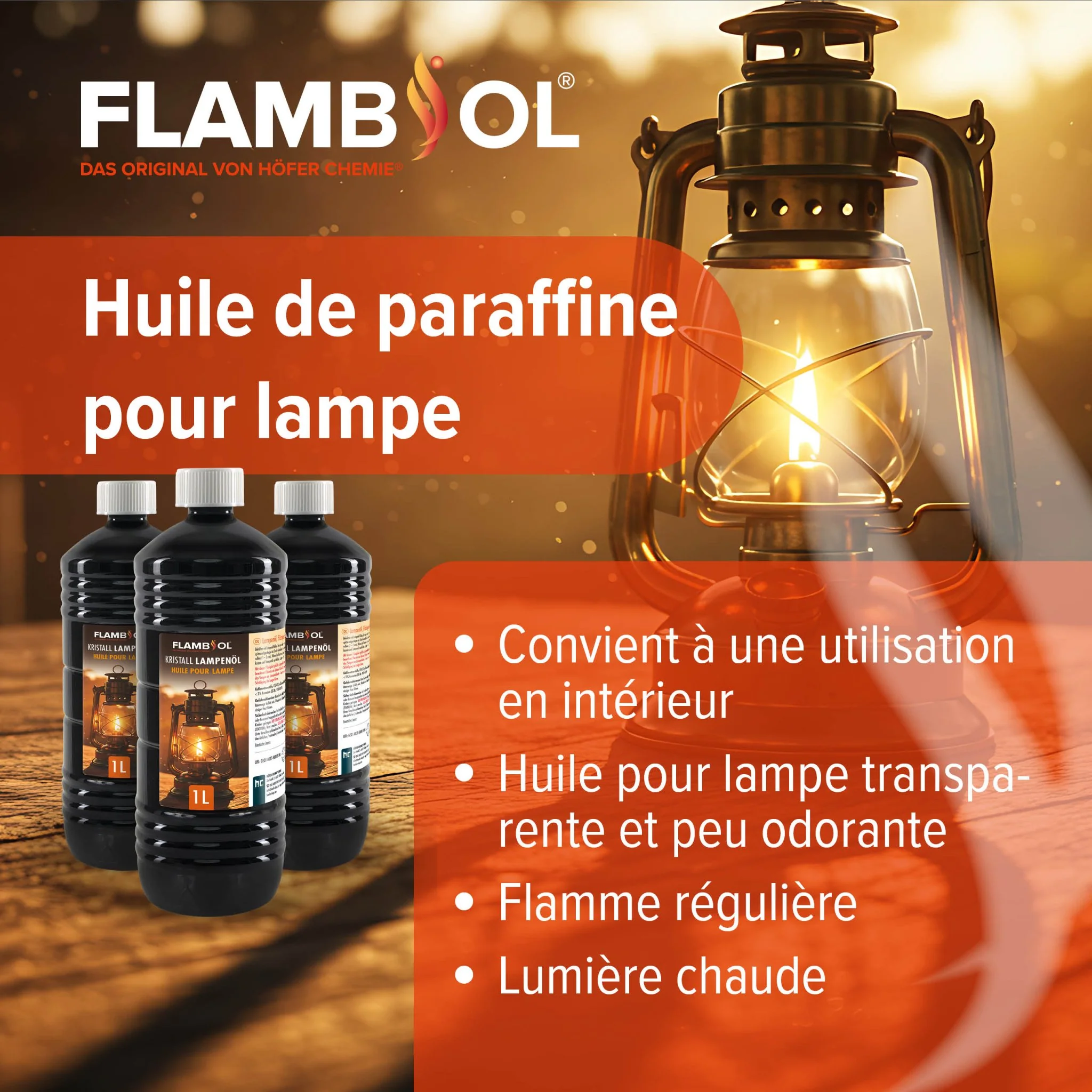 1 L FLAMBIOL® Lampenöl Hochrein Kristallklar in Flaschen - Image 5