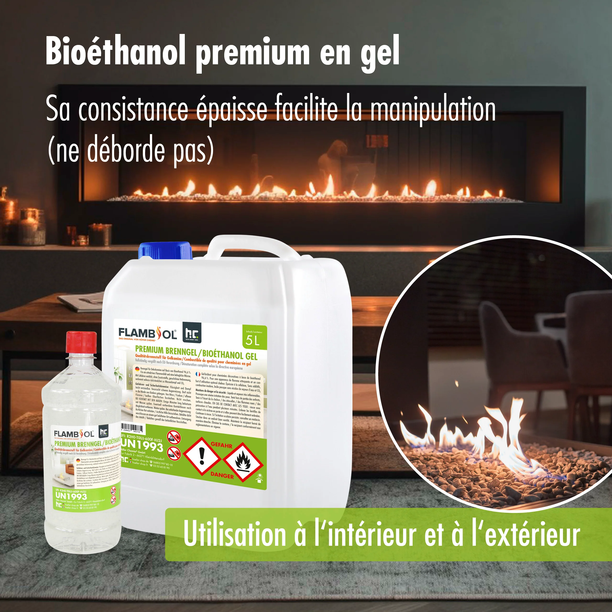 1 L FLAMBIOL® Premium Brenngel aus Bioethanol für Tischfeuer in Flaschen - Image 11