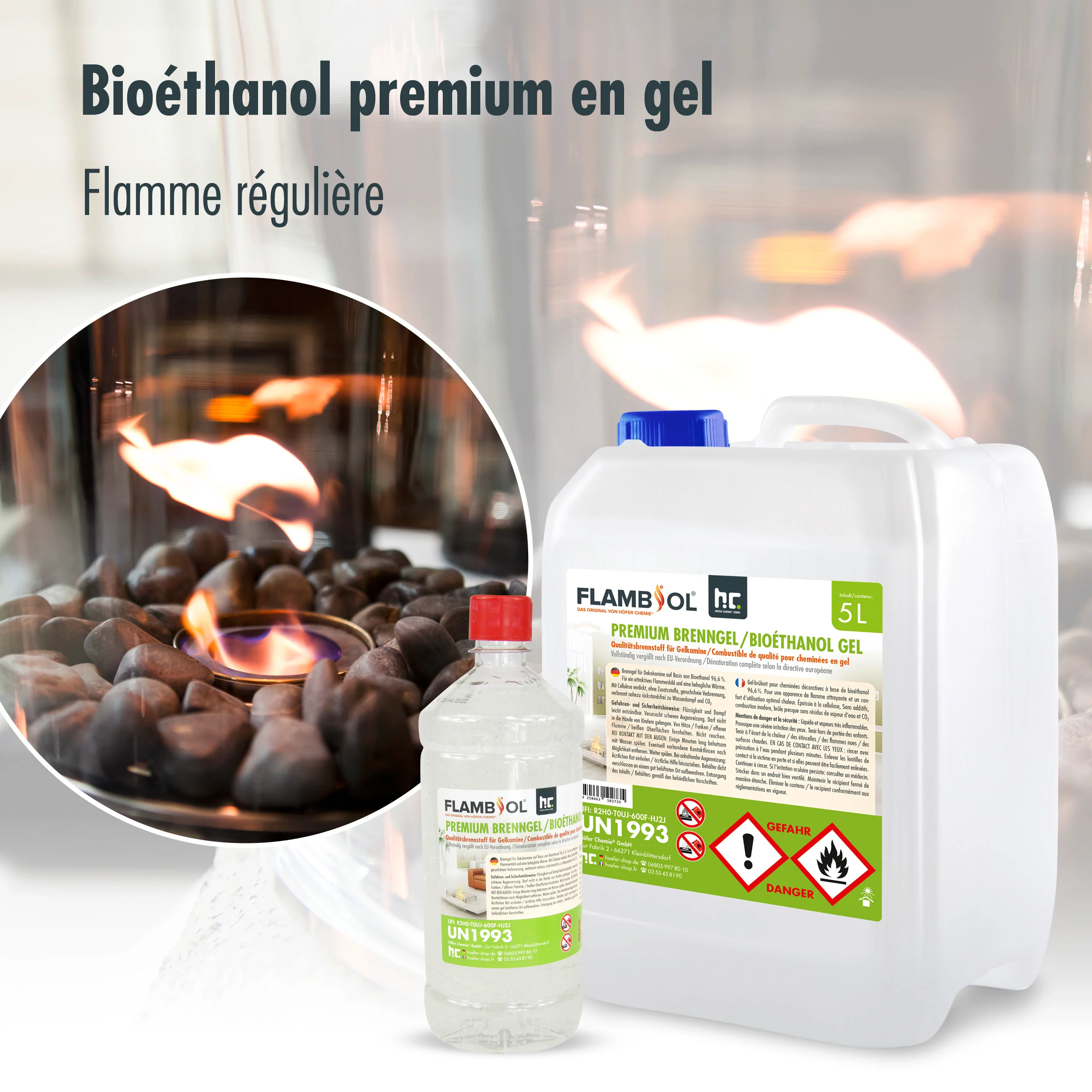 1 L FLAMBIOL® Premium Brenngel aus Bioethanol für Tischfeuer in Flaschen - Image 13