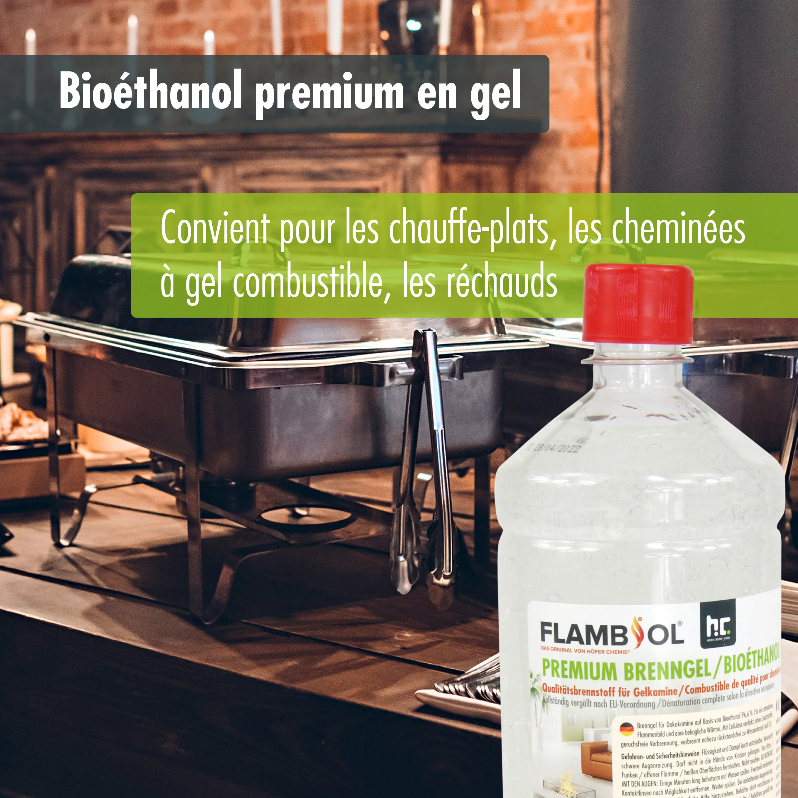 1 L FLAMBIOL® Premium Brenngel aus Bioethanol für Tischfeuer in Flaschen - Image 9