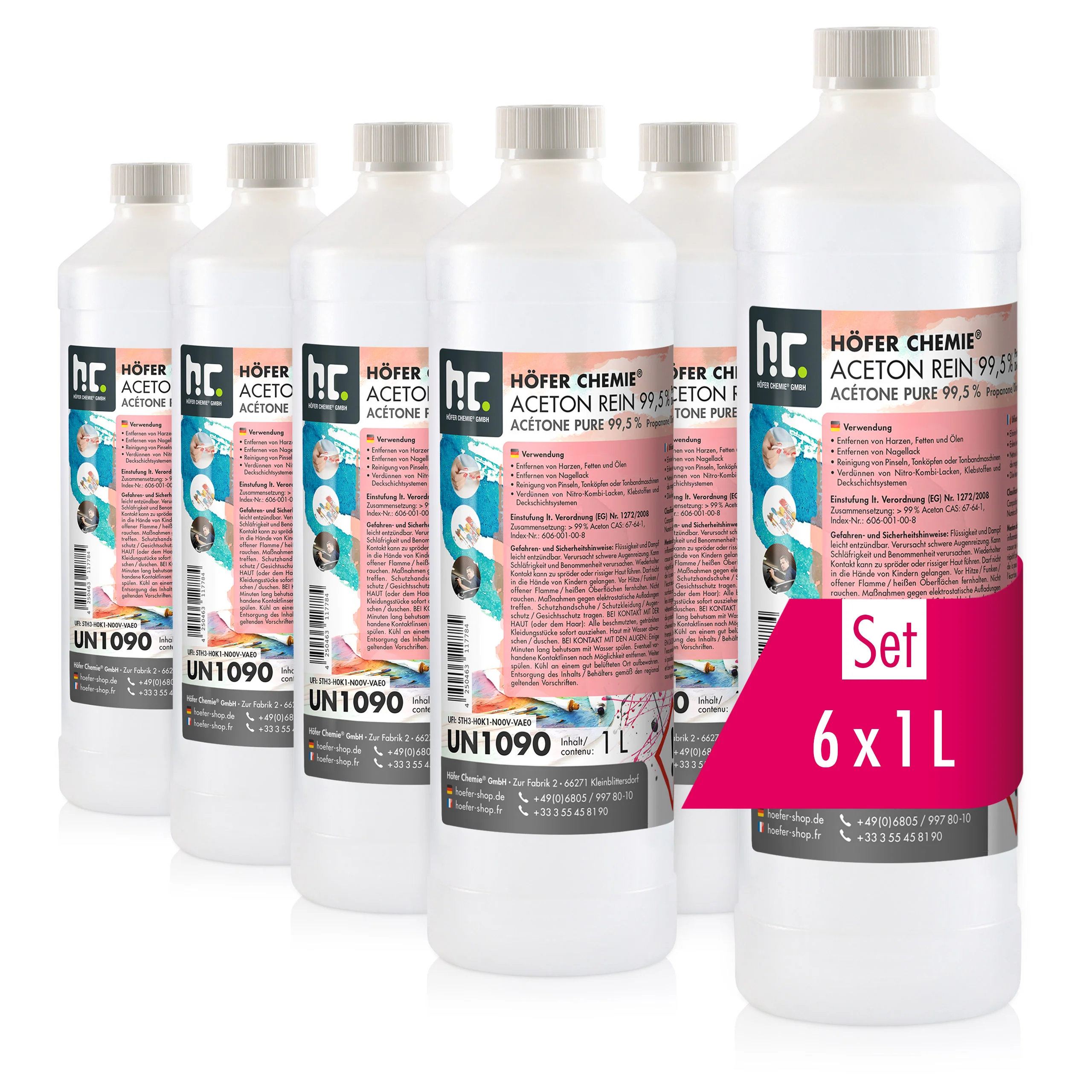 1 L Höfer Chemie® Aceton rein 99,5% in Flaschen - Image 3