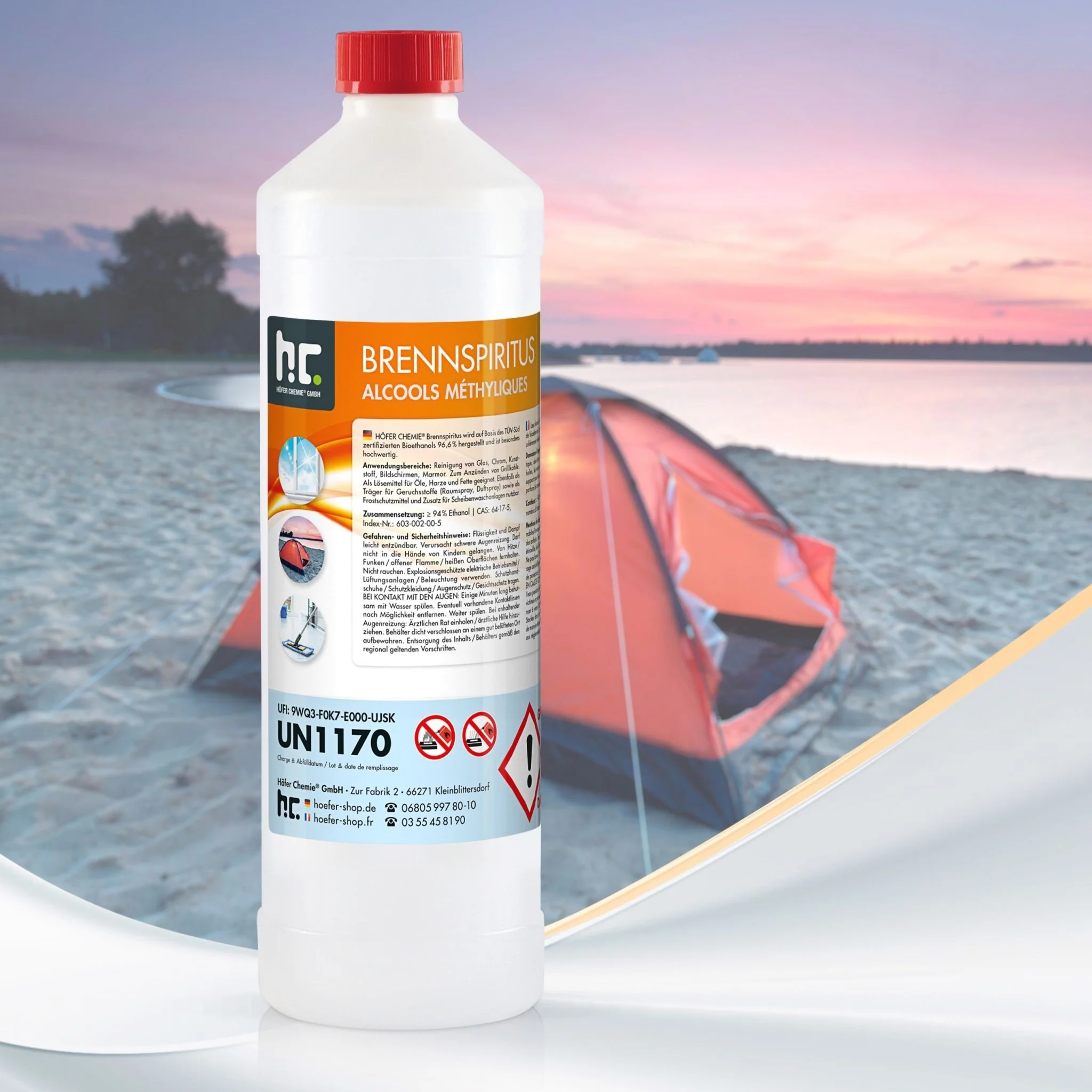 1 L Höfer Chemie®  Brennspiritus 94% in Flaschen - Image 5