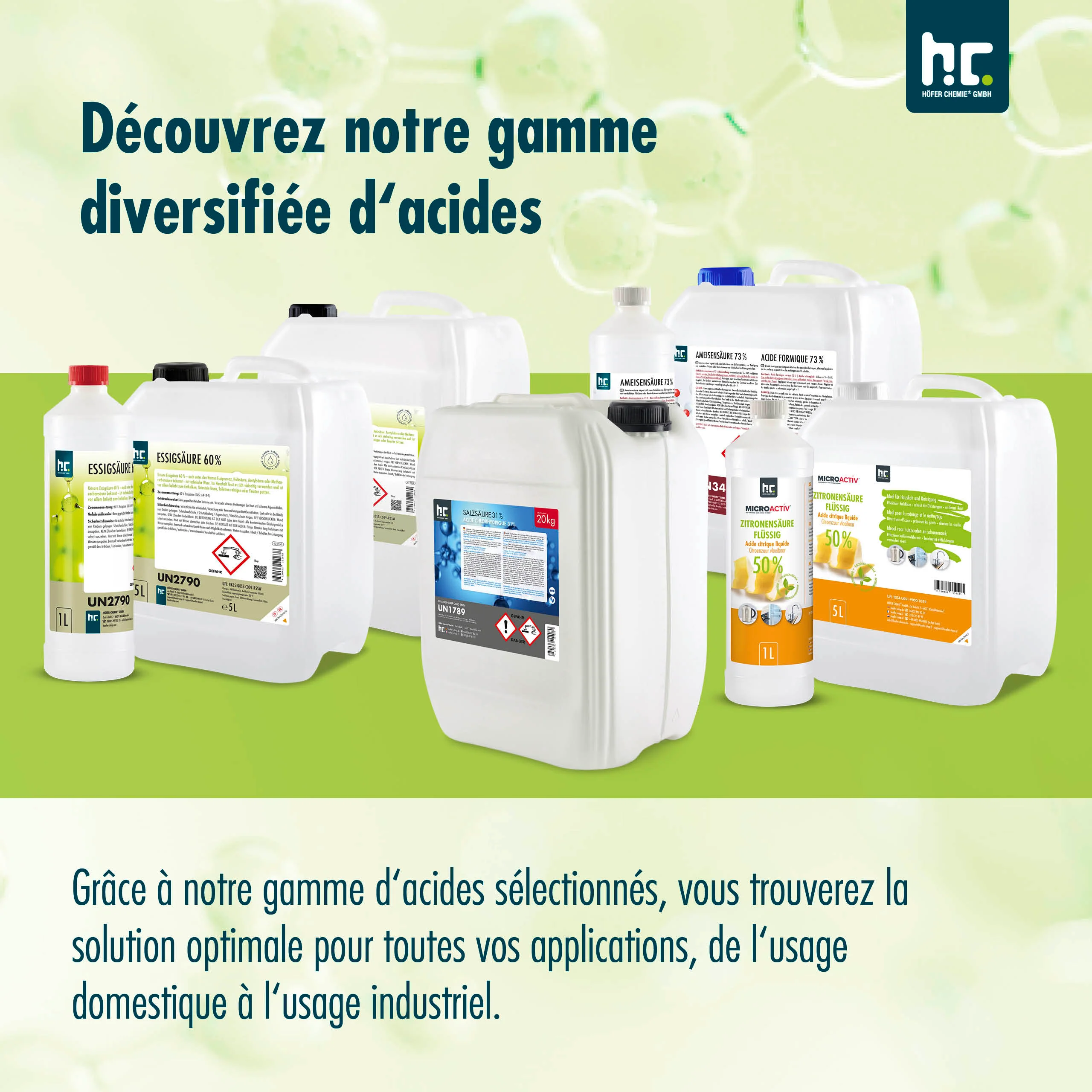 1 L Höfer Chemie® Essigsäure 60% in Flaschen - Image 9