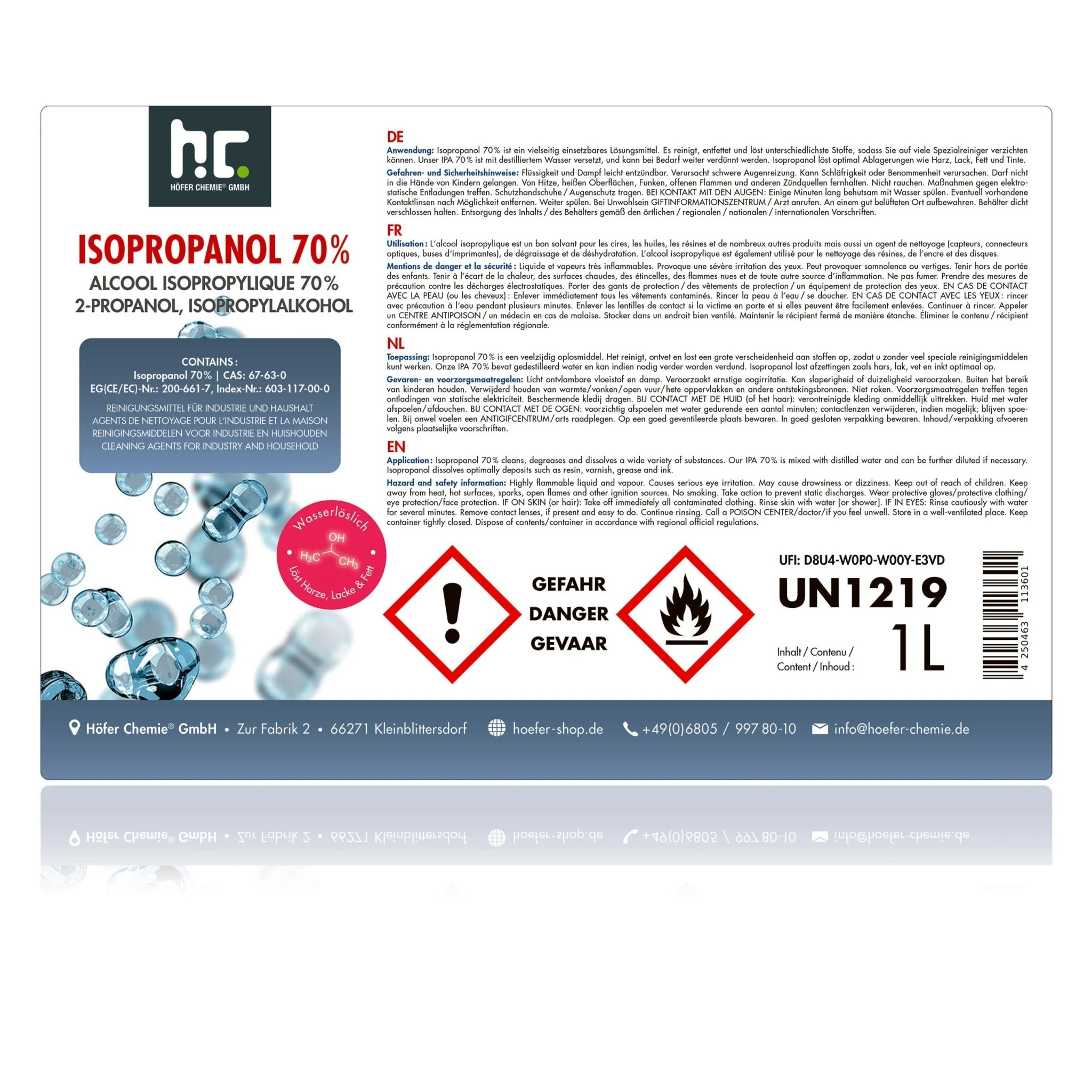 1 L Höfer Chemie® Isopropanol 70% in Flaschen - Image 14