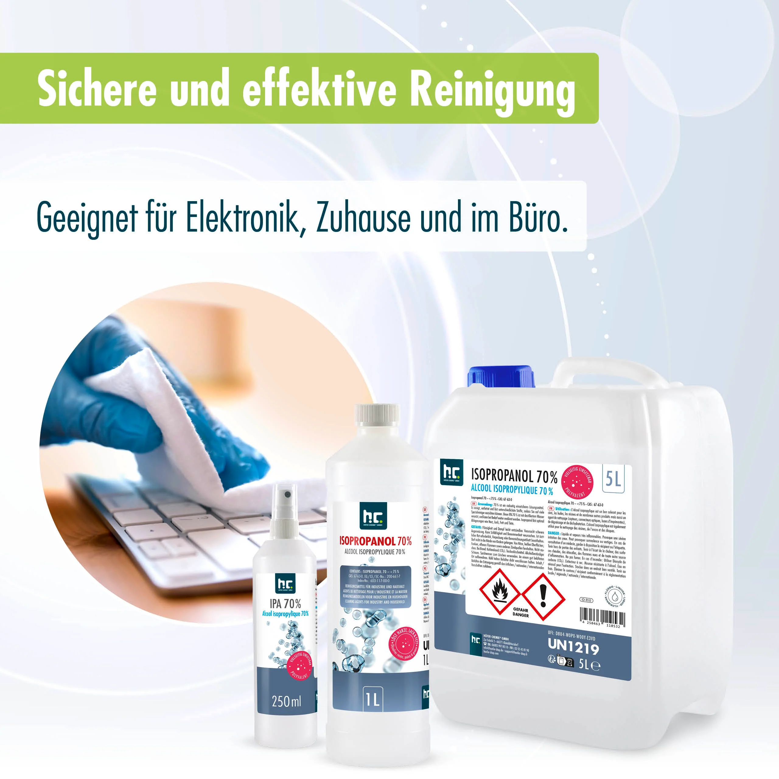 1 L Höfer Chemie® Isopropanol 70% in Flaschen - Image 5