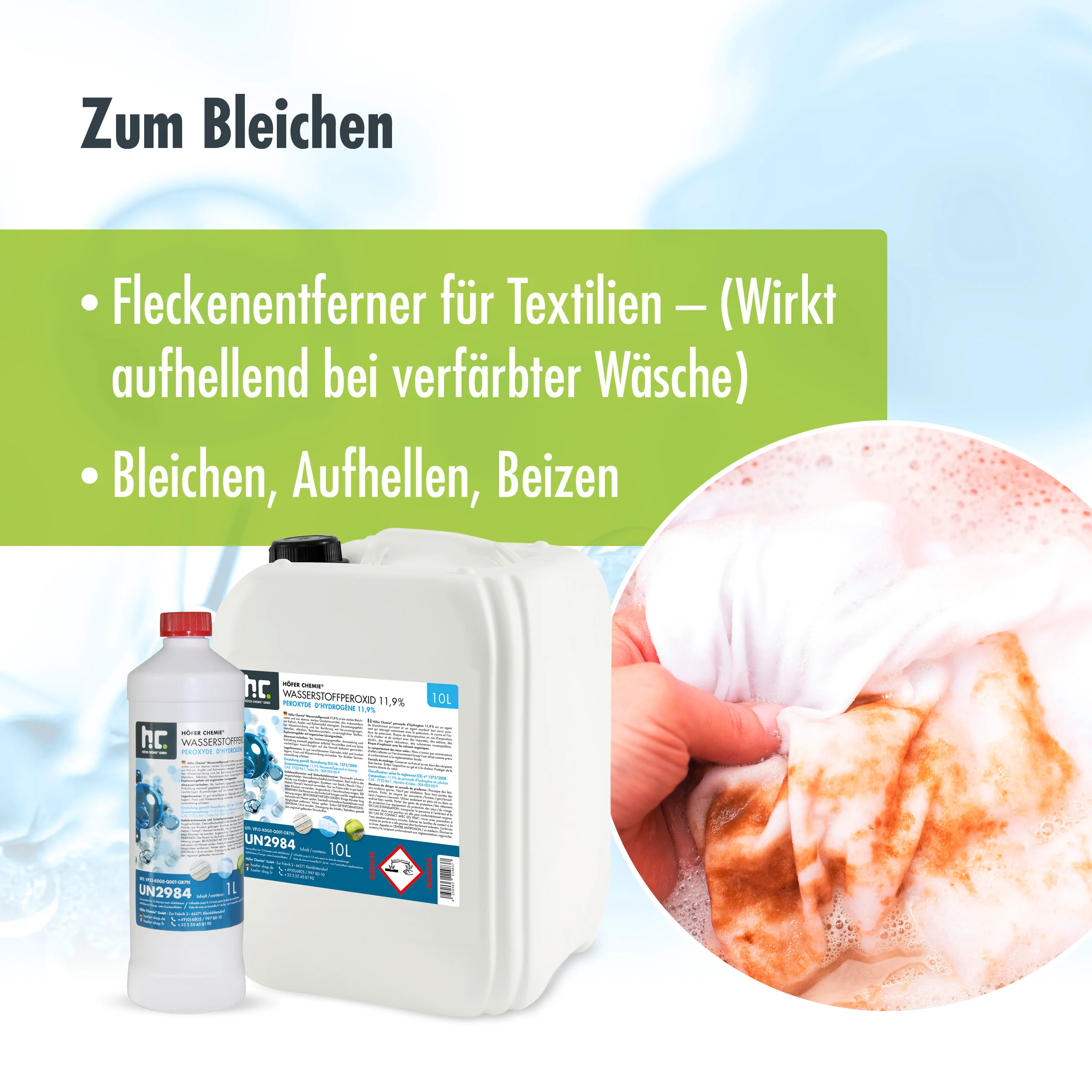 1 L Höfer Chemie® Wasserstoffperoxid 11,9% in Flaschen - Image 25