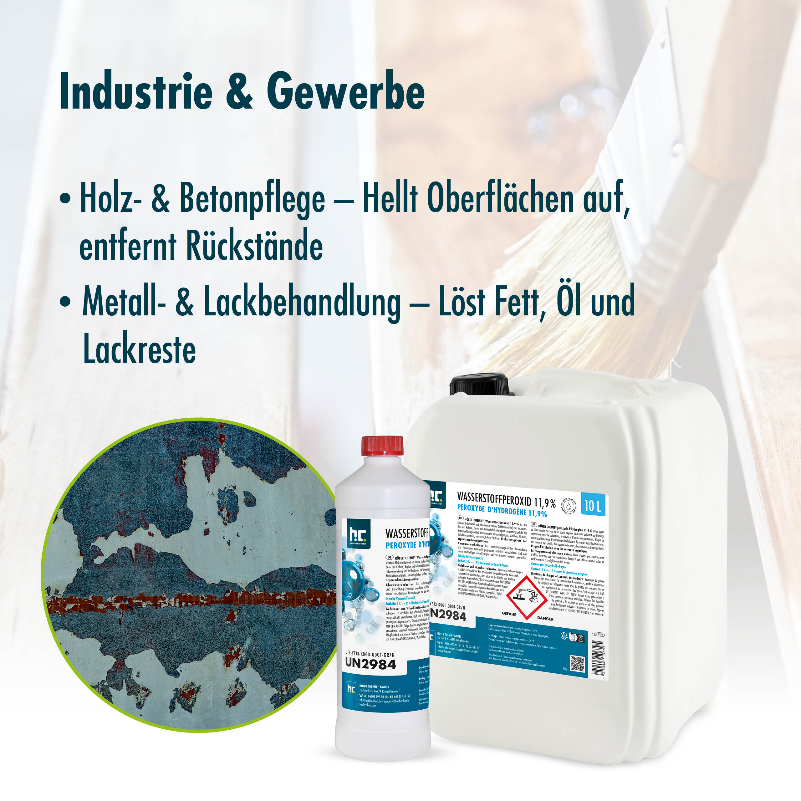1 L Höfer Chemie® Wasserstoffperoxid 11,9% in Flaschen - Image 8