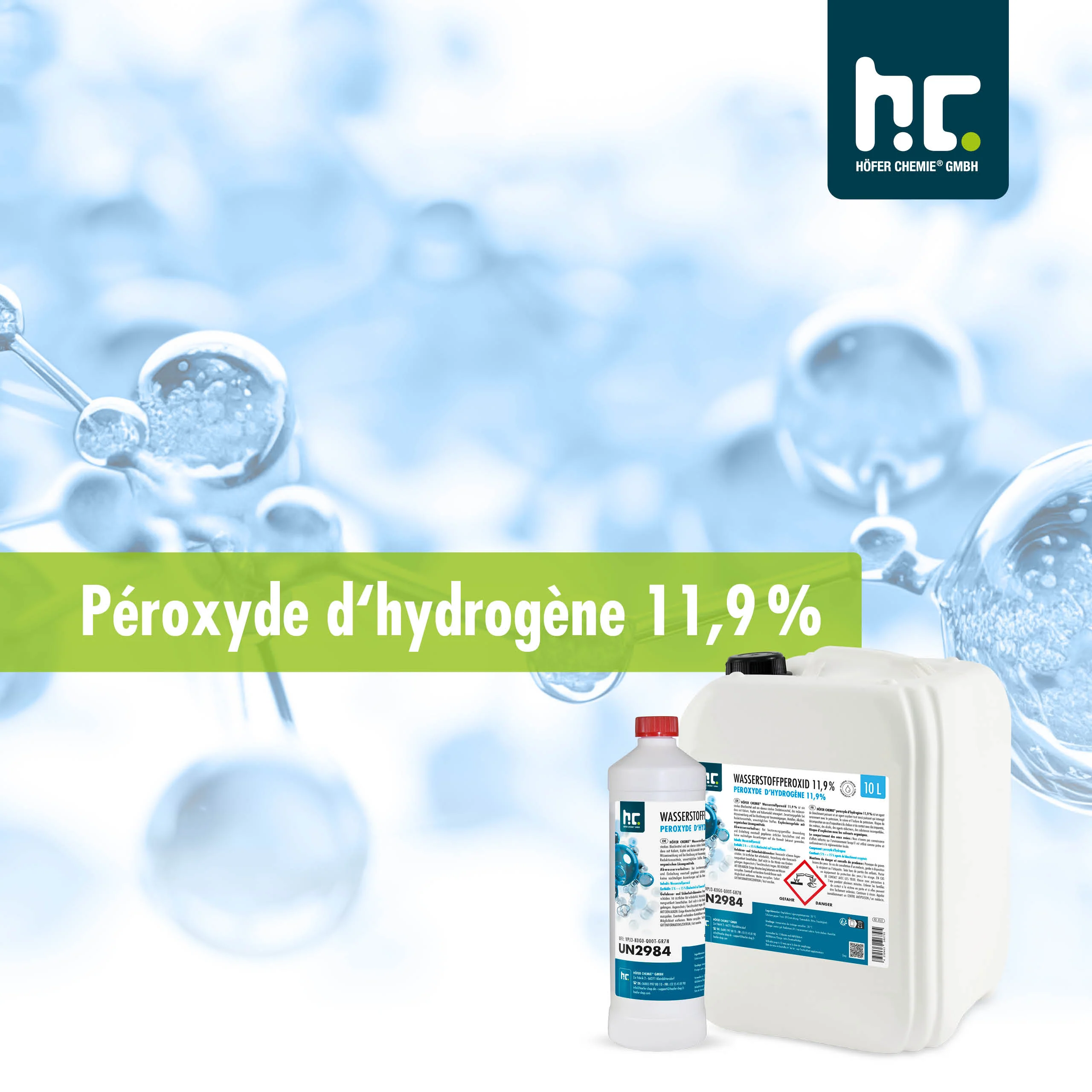 1 L Höfer Chemie® Wasserstoffperoxid 11,9% in Flaschen - Image 9