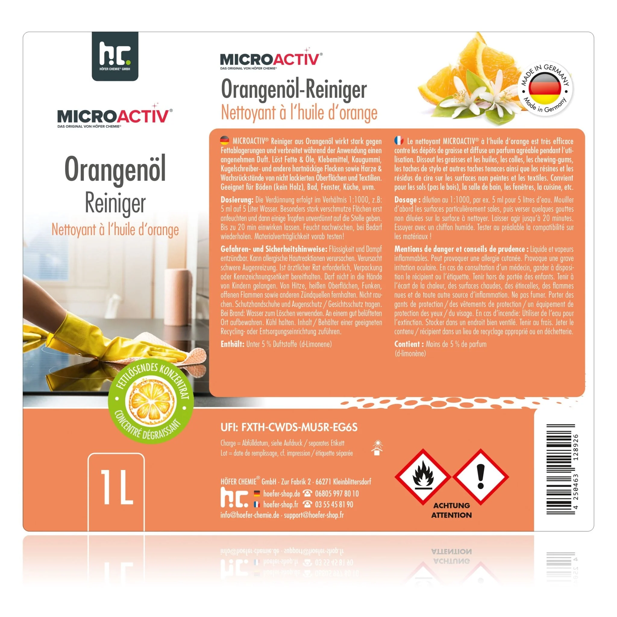 1 L Microactiv® Orangenöl Reiniger Konzentrat - Image 11