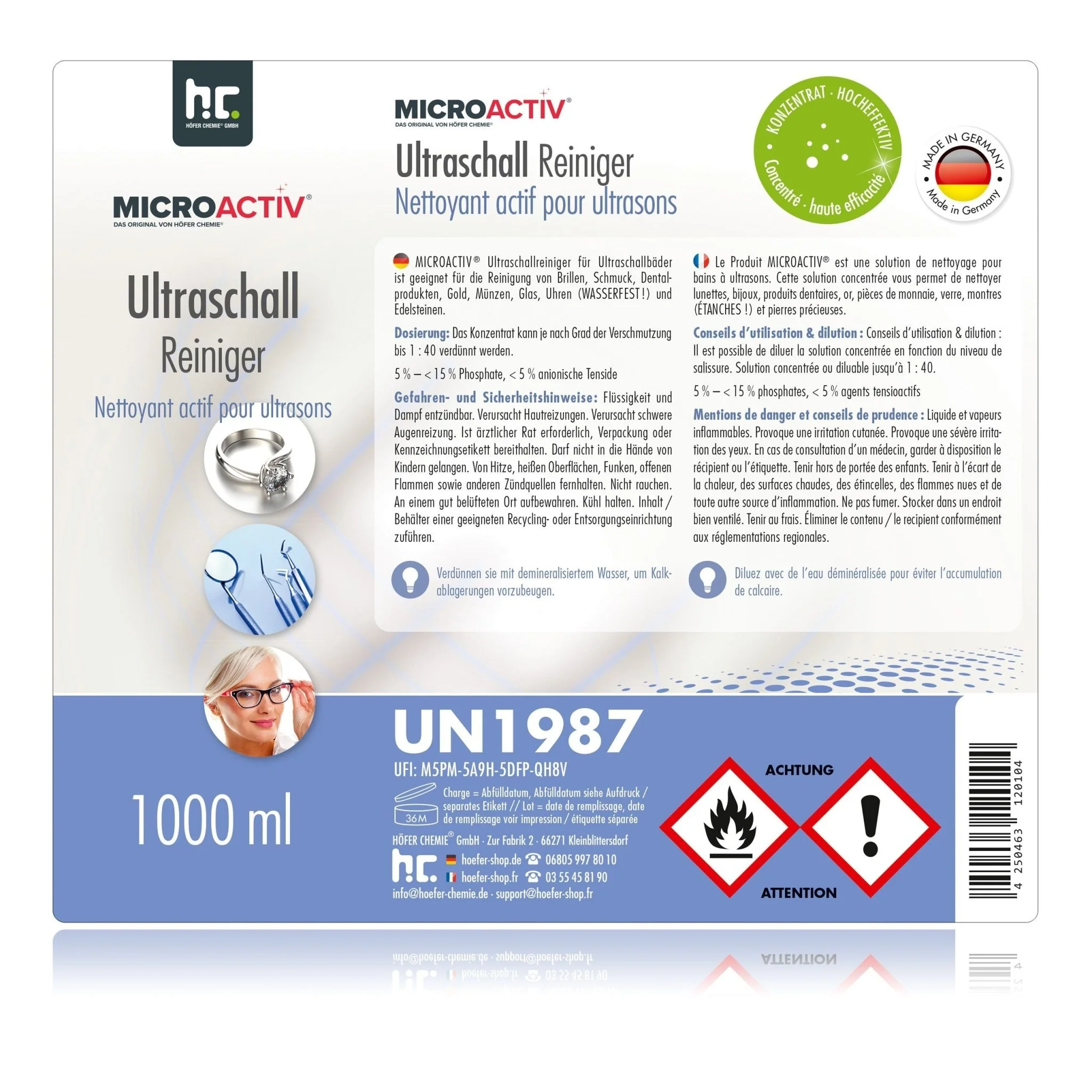 1 L Microactiv® Ultraschallreiniger Flüssig-Konzentrat für Ultraschallbad - Image 14
