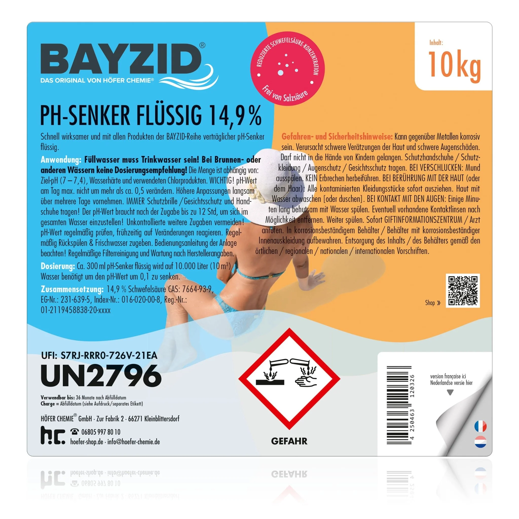 10 kg BAYZID® pH Minus flüssig 14,9% in Kanister - Image 14