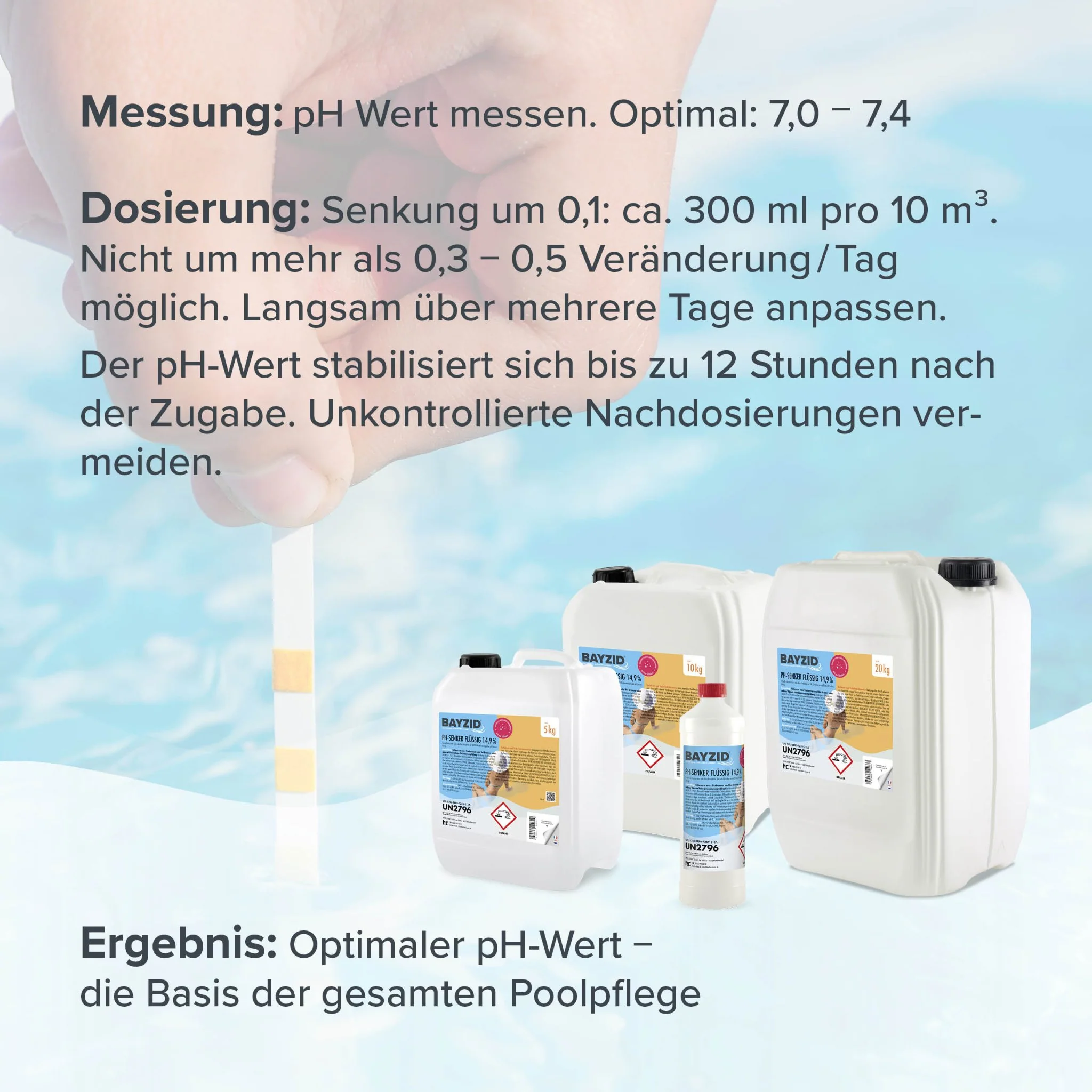 10 kg BAYZID® pH Minus flüssig 14,9% in Kanister - Image 6