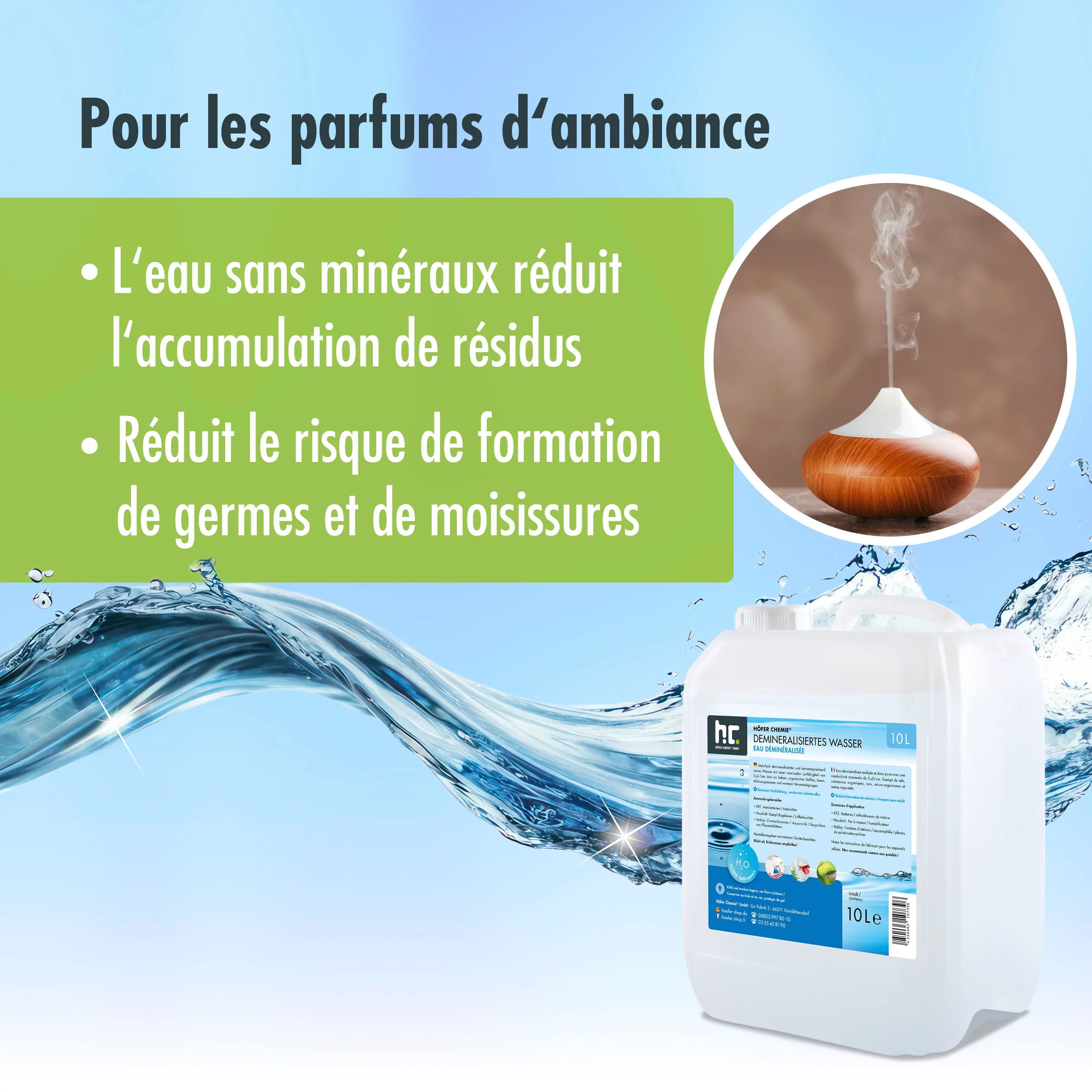 10 L Höfer Chemie® Demineralisiertes Wasser in Kanister - Image 9