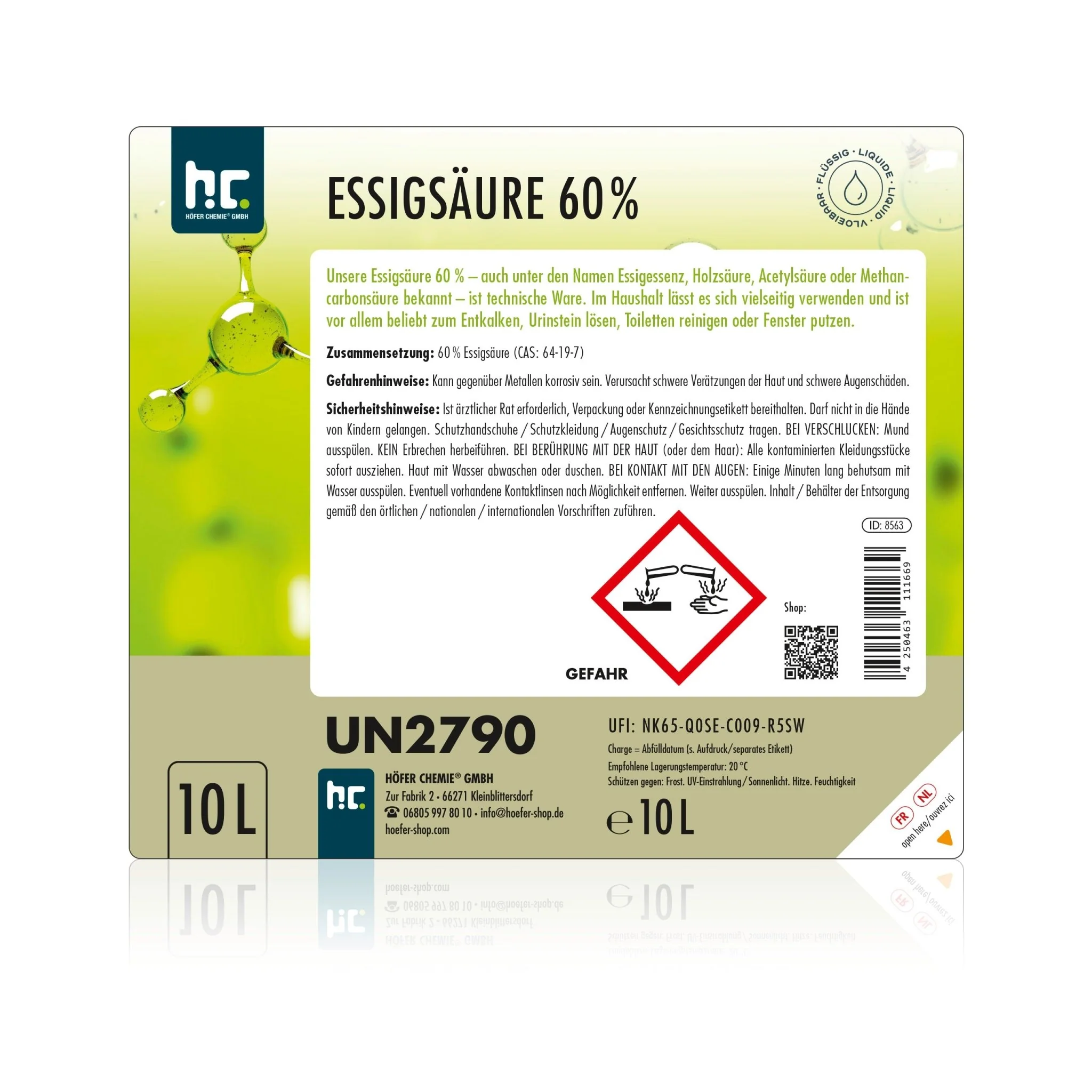 10 L Höfer Chemie® Essigsäure 60% - Image 11