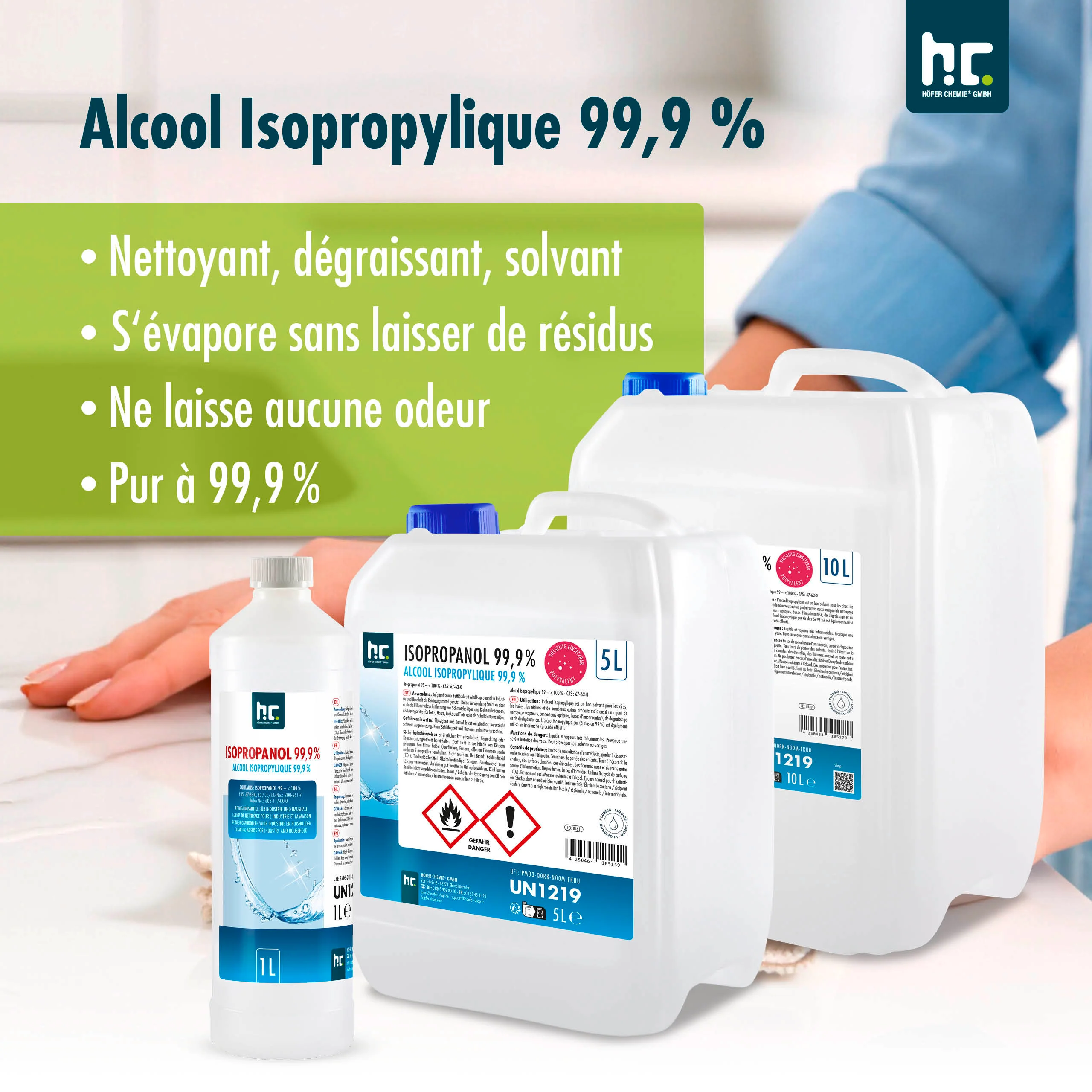 10 L Höfer Chemie® Isopropanol 99,9% in Kanister - Image 8