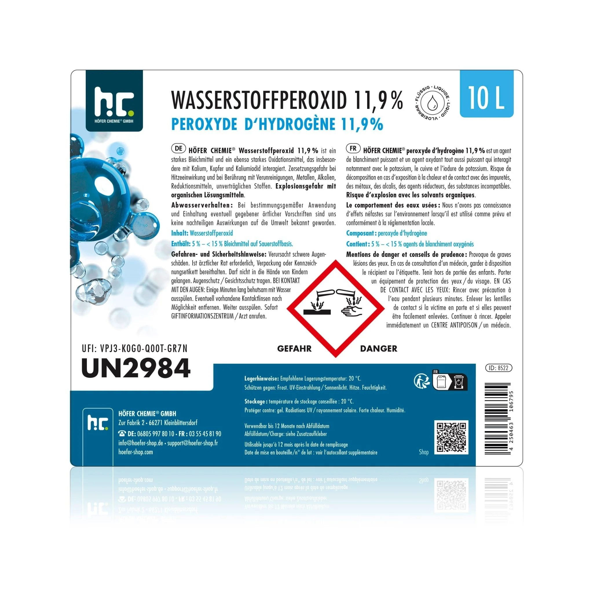 10 L Höfer Chemie® Wasserstoffperoxid 11,9% in Kanister - Image 17