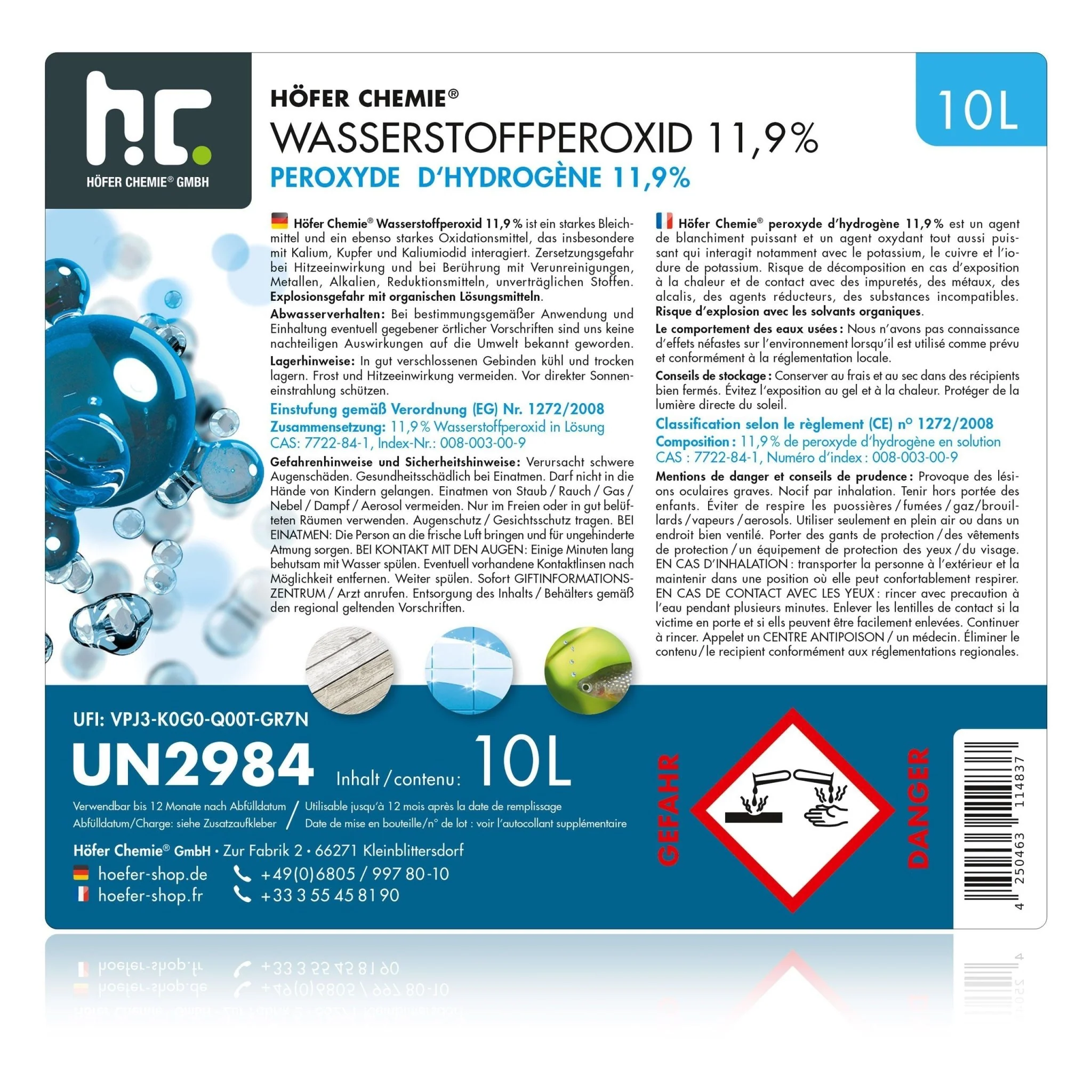 10 L Höfer Chemie® Wasserstoffperoxid 11,9% in Kanister - Image 32