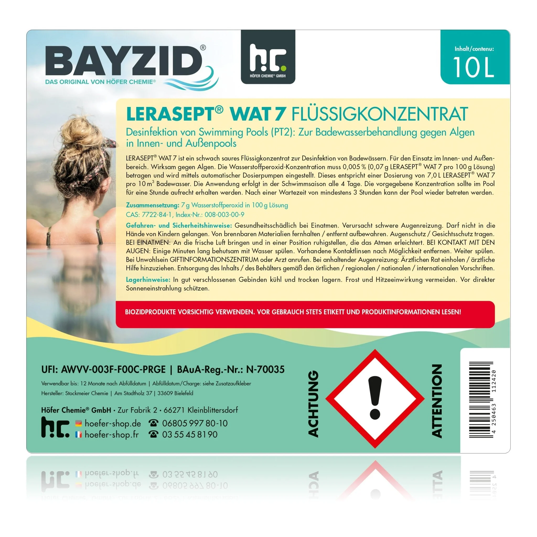 10 L Lerasept® WAT 7 Aktivsauerstoff für Pool und Whirlpool in Kanister - Image 7
