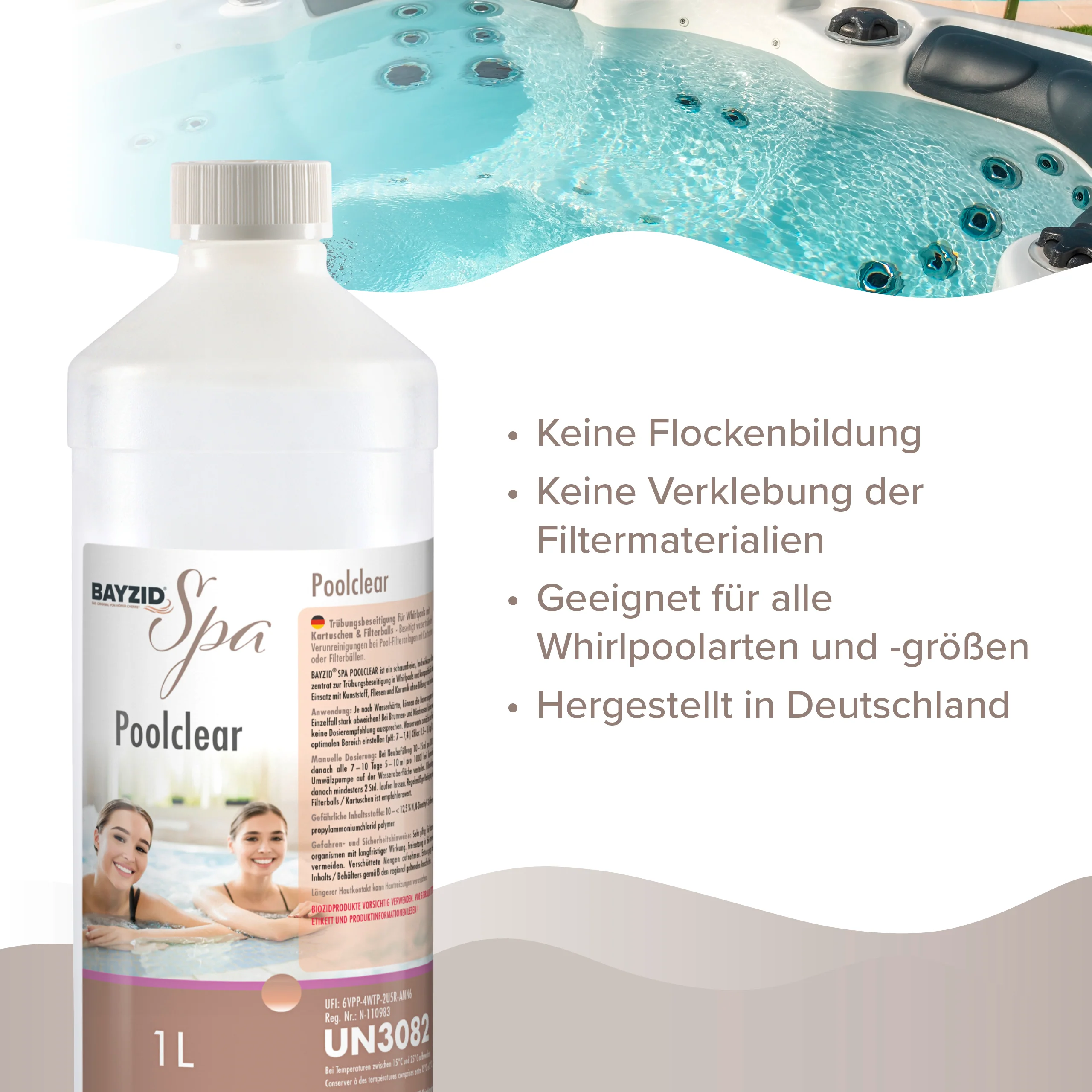 1L BAYZID® SPA Poolclear Trübungsbeseitigung - Image 6