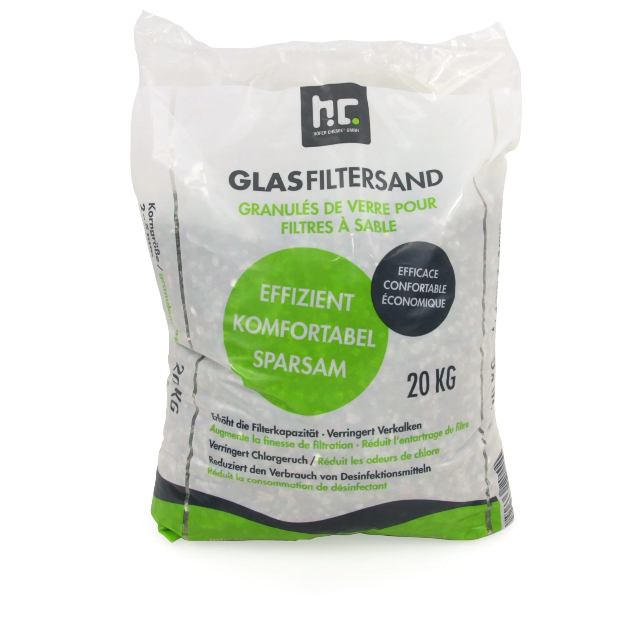 2 x 20 kg Höfer Chemie® Spezial Glasgranulat für Sandfilteranlagen - Set - Image 4