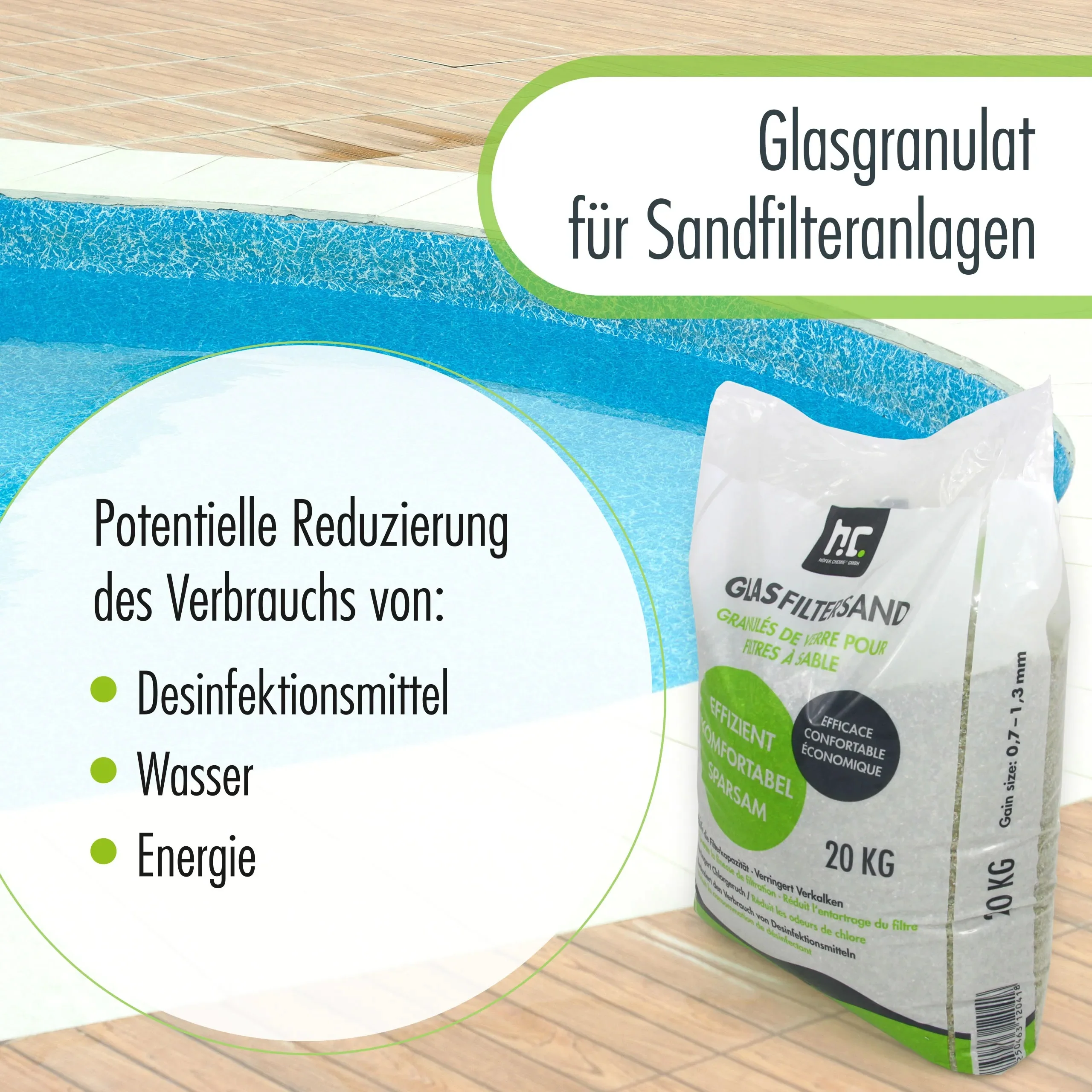 2 x 20 kg Höfer Chemie® Spezial Glasgranulat für Sandfilteranlagen - Set - Image 8